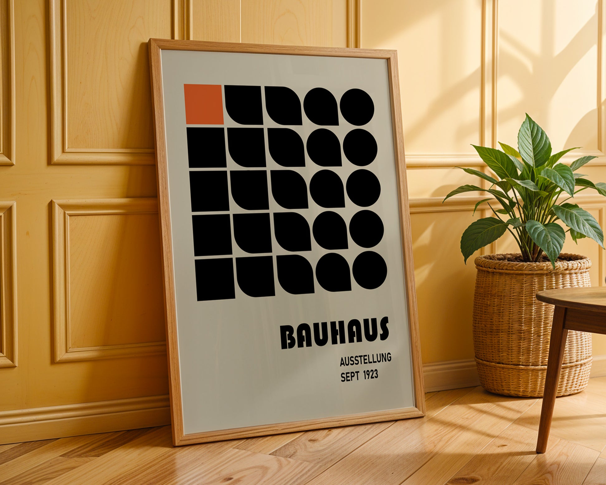 Orange Black Geometric Bauhaus Poster A96 - GroovyGrove