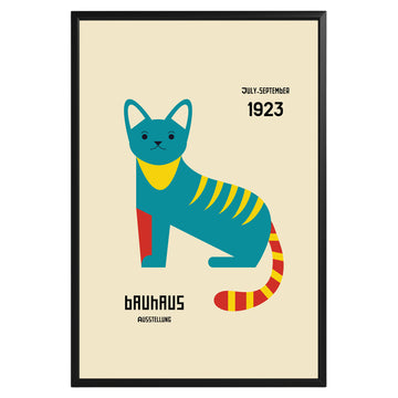 Geometric Cat Bauhaus Poster A98 - GroovyGrove