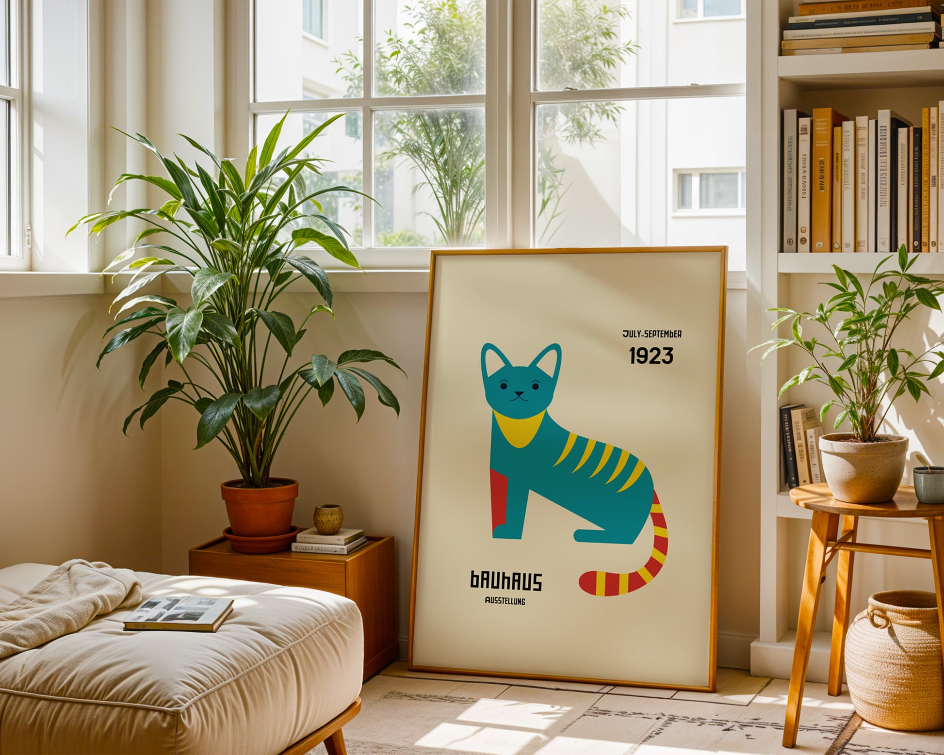 Geometric Cat Bauhaus Poster A98 - GroovyGrove