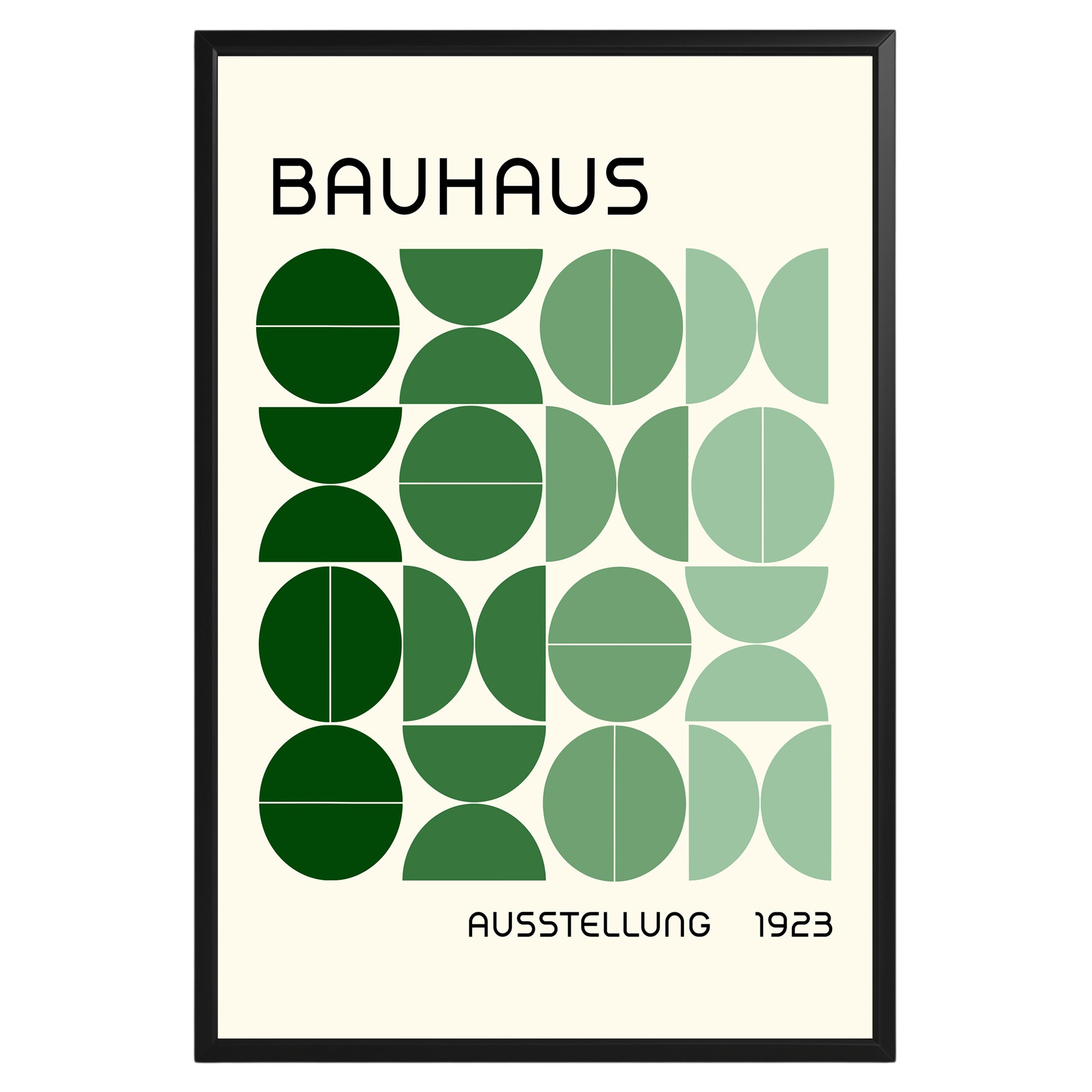 Bauhaus Green Semi Circles Poster A9 - GroovyGrove