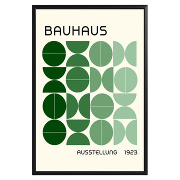 Bauhaus Green Semi Circles Poster A9 - GroovyGrove