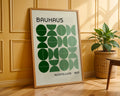 Bauhaus Green Semi Circles Poster A9 - GroovyGrove