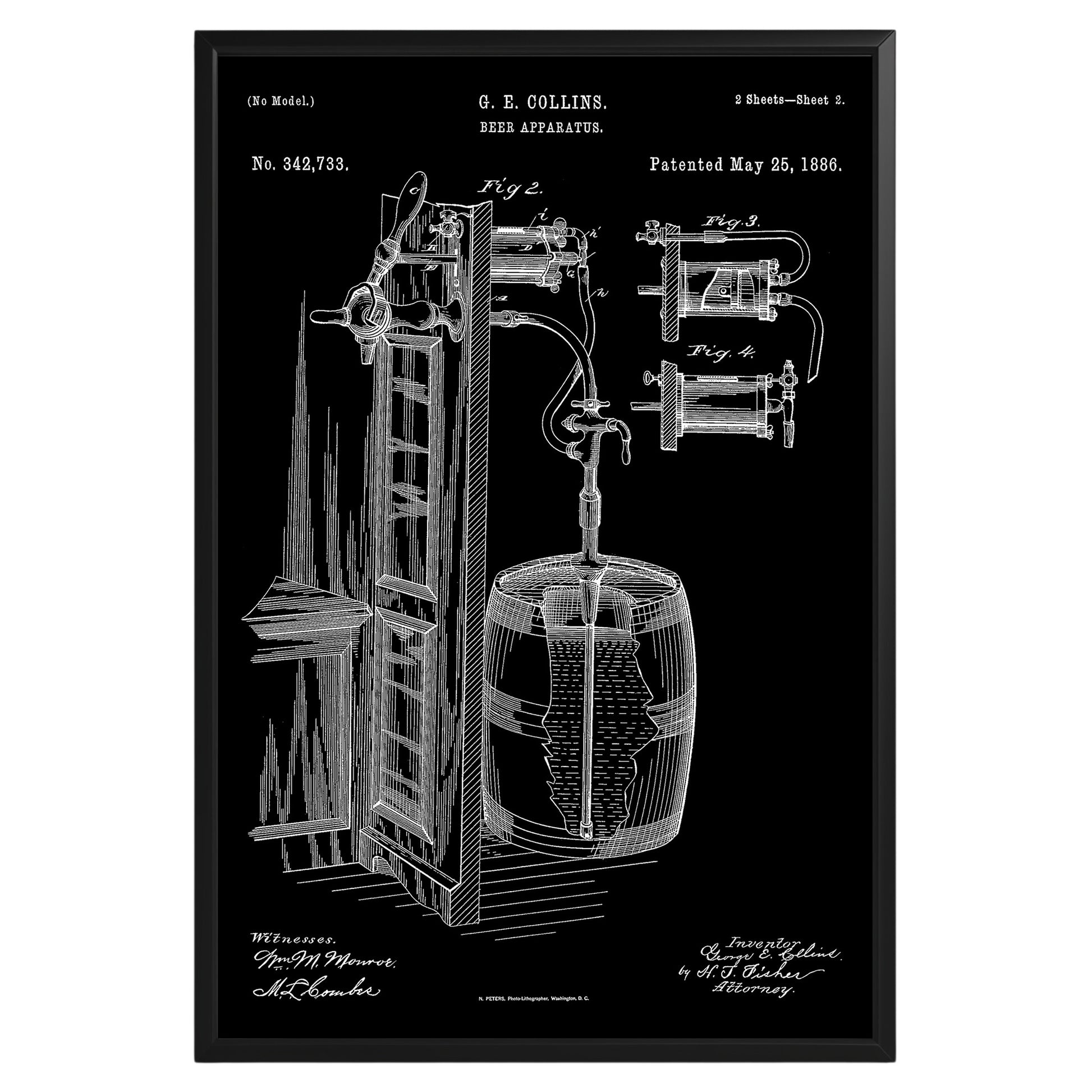 Beer Apparatus 1886 Patent Poster - GroovyGrove