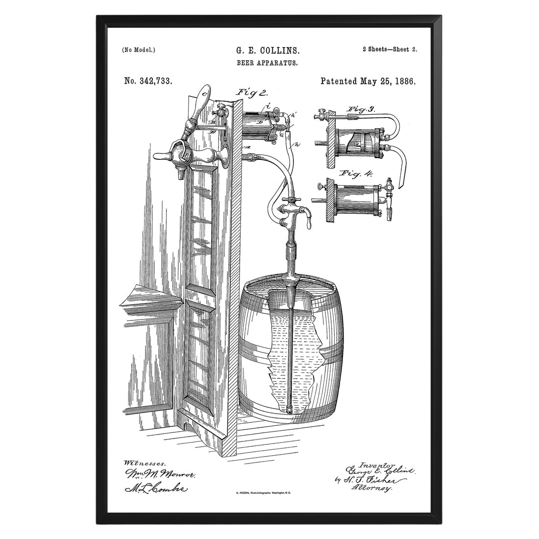 Beer Apparatus 1886 Patent Poster - GroovyGrove