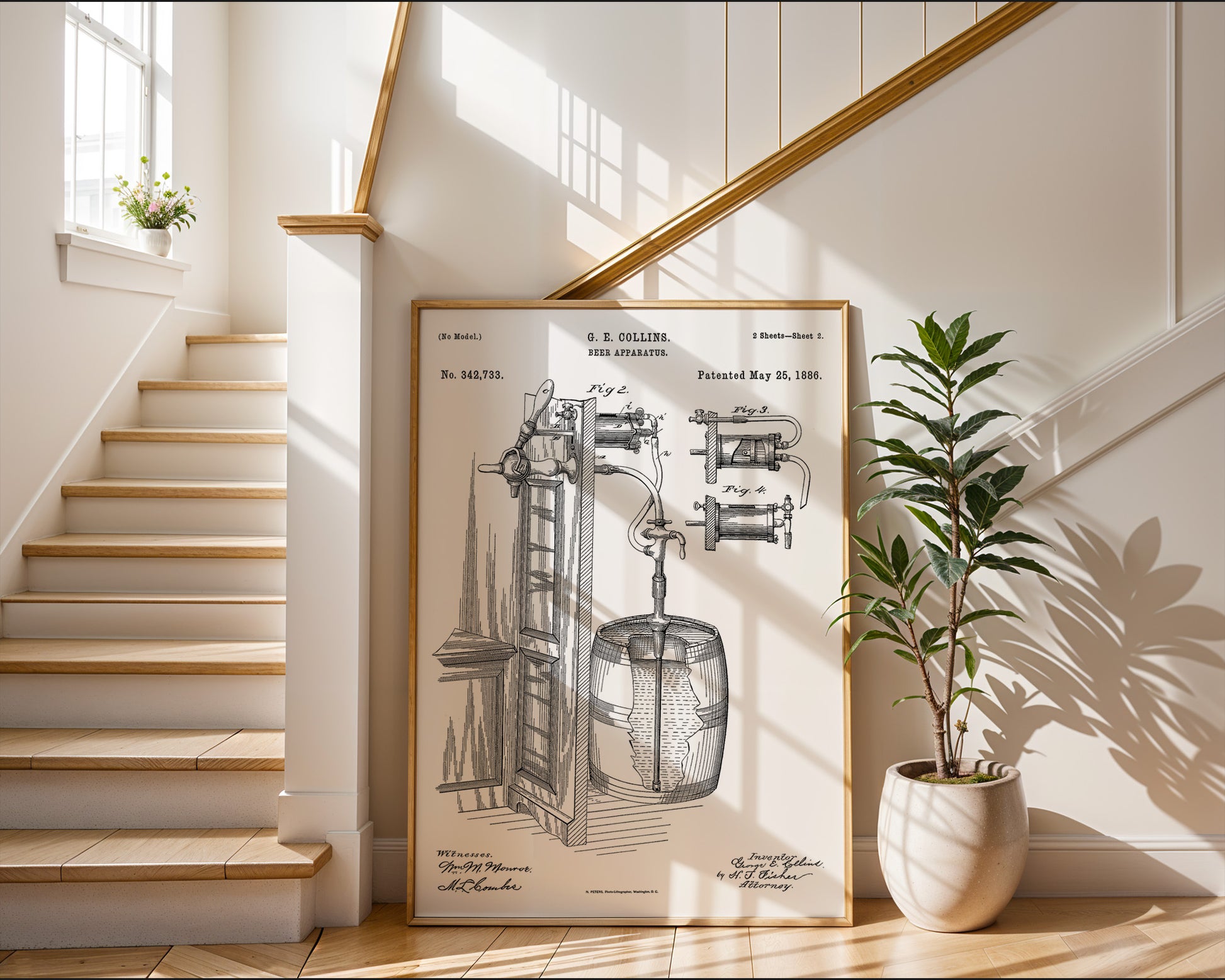 Beer Apparatus 1886 Patent Poster - GroovyGrove