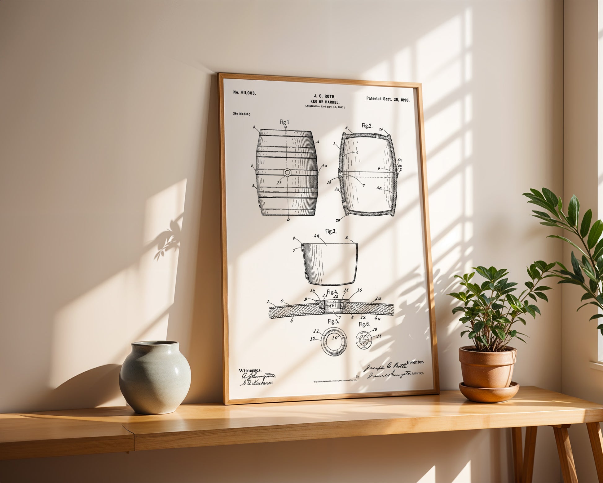 Beer Barrel 1898 Patent Poster - GroovyGrove