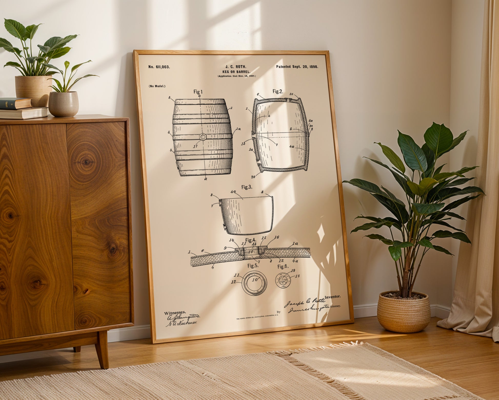 Beer Barrel 1898 Patent Poster - GroovyGrove