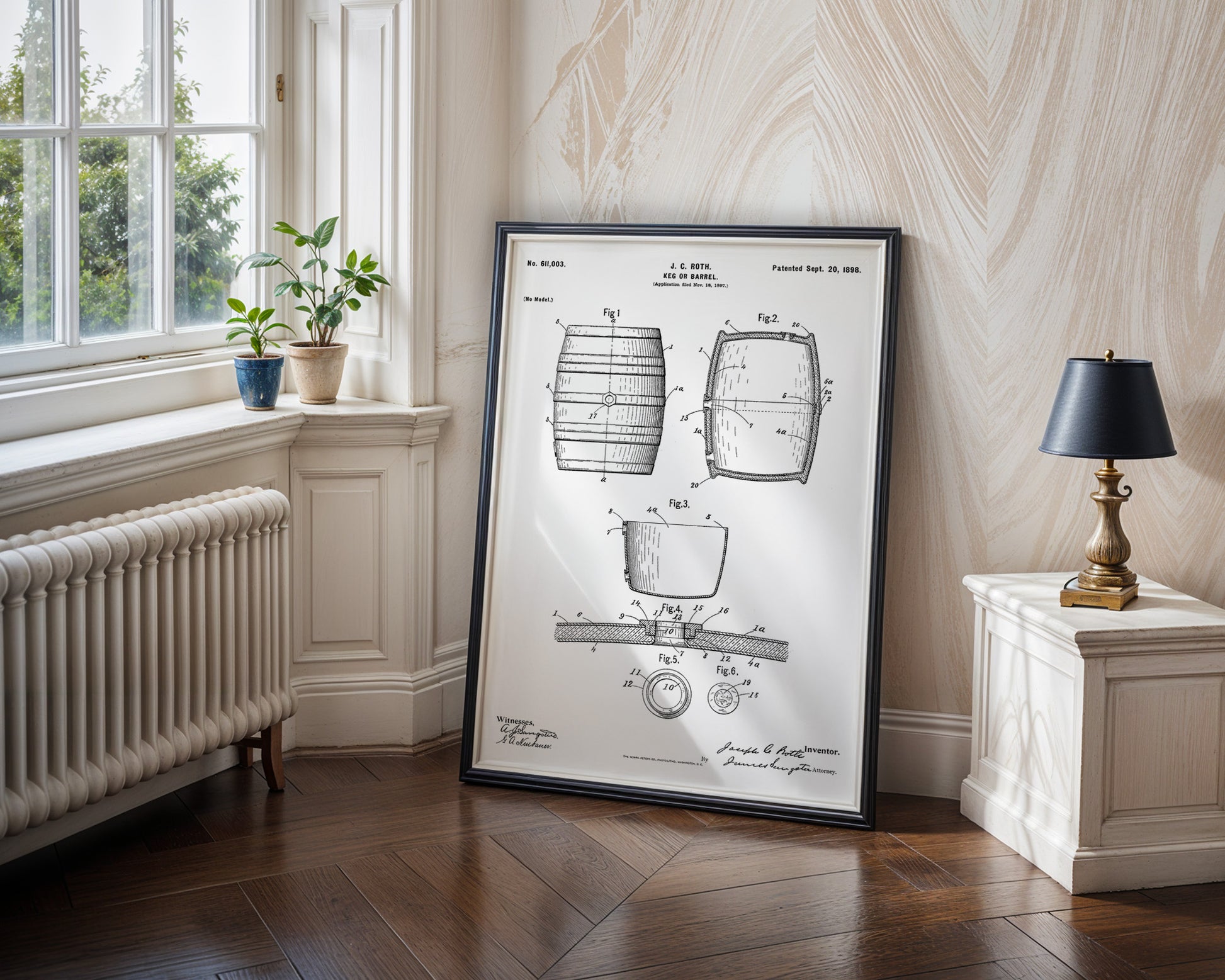 Beer Barrel 1898 Patent Poster - GroovyGrove