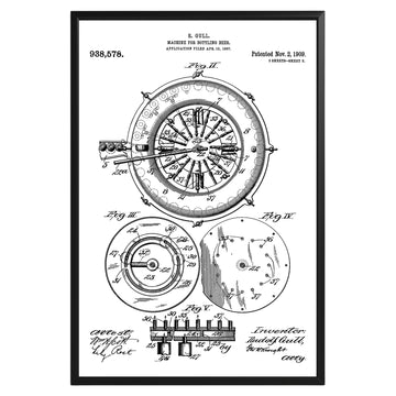 Beer Bottling Machine 1909 Patent Poster - GroovyGrove