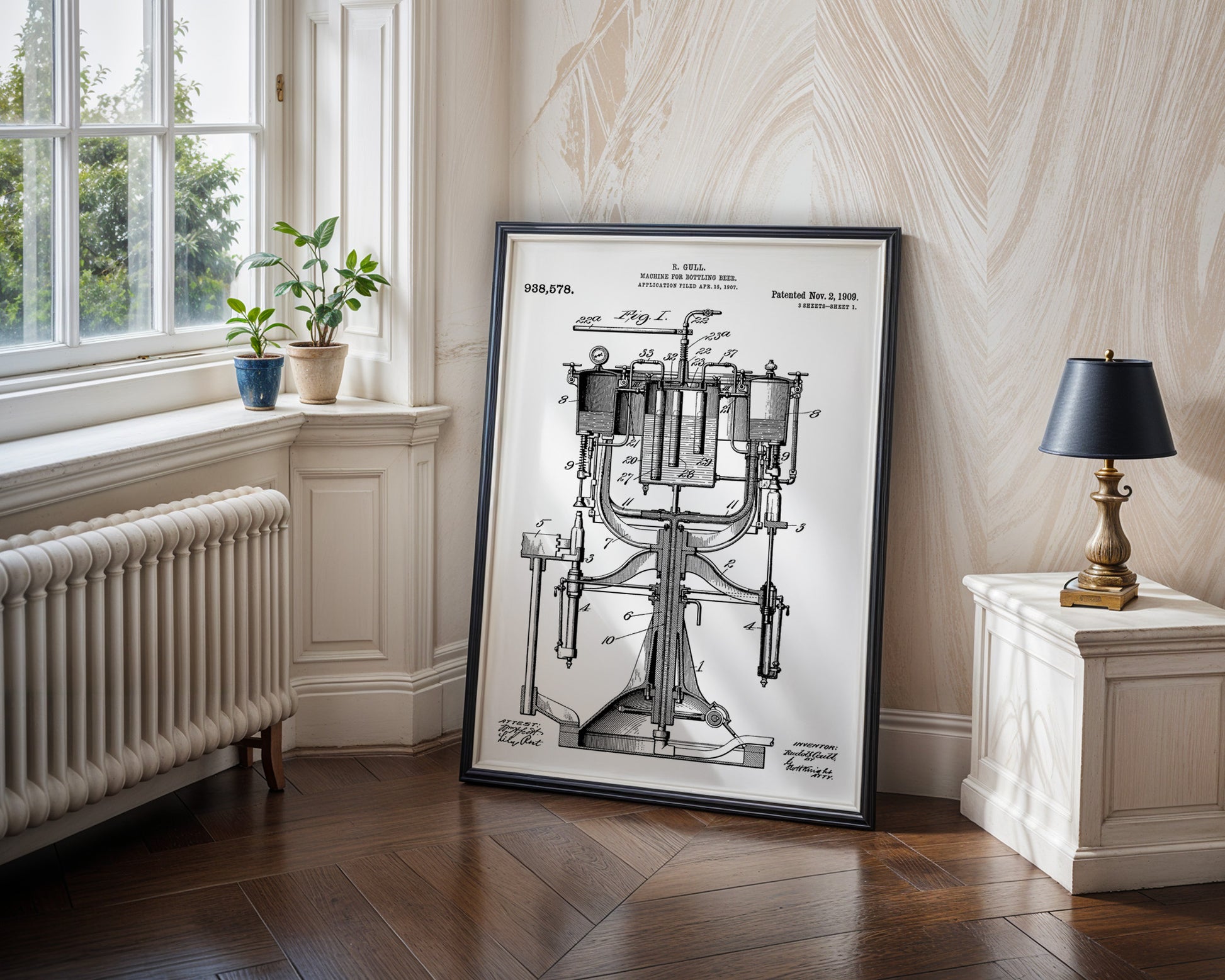 Beer Bottling Machine 1909 Patent Poster - GroovyGrove