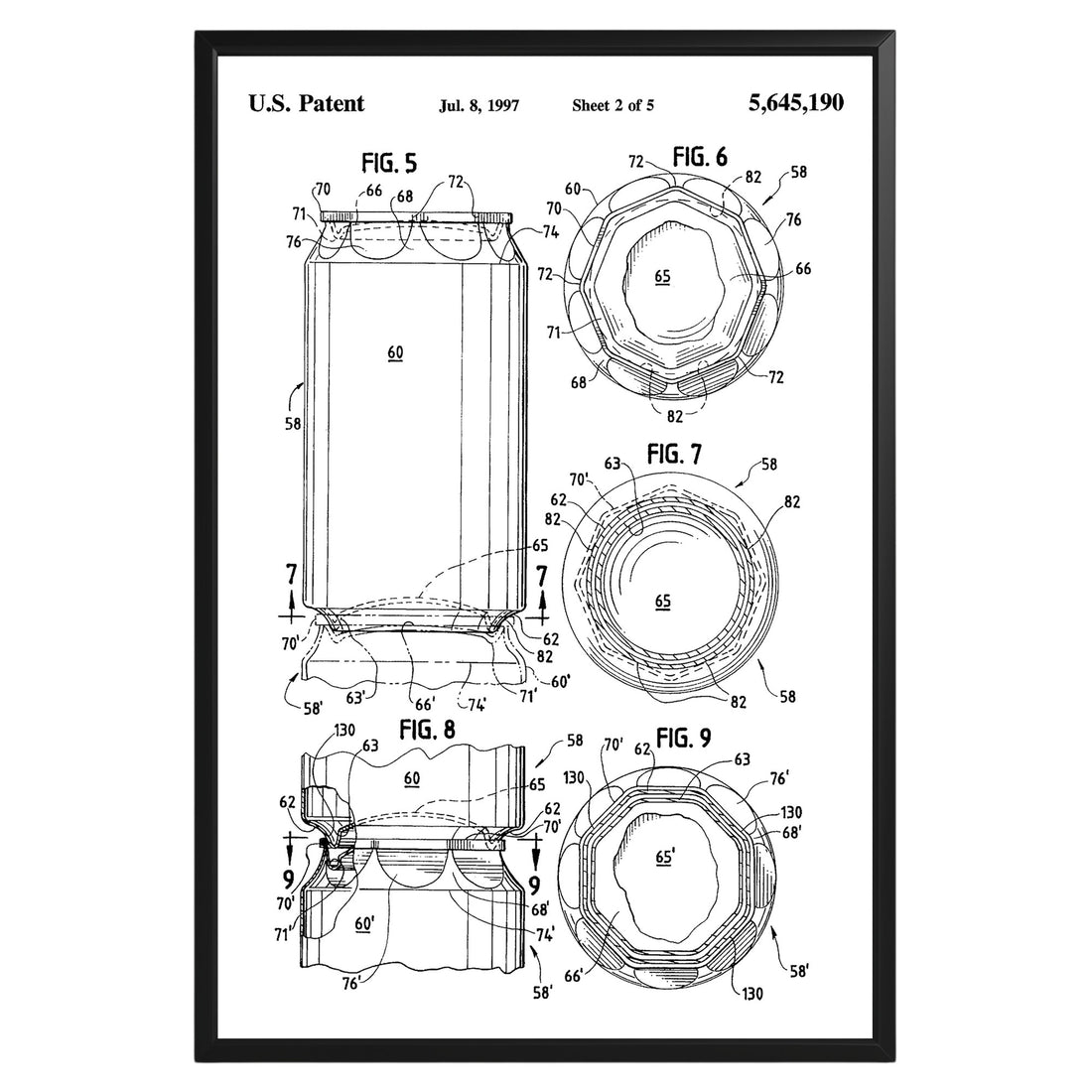 Beer Can 1997 Patent Poster - GroovyGrove