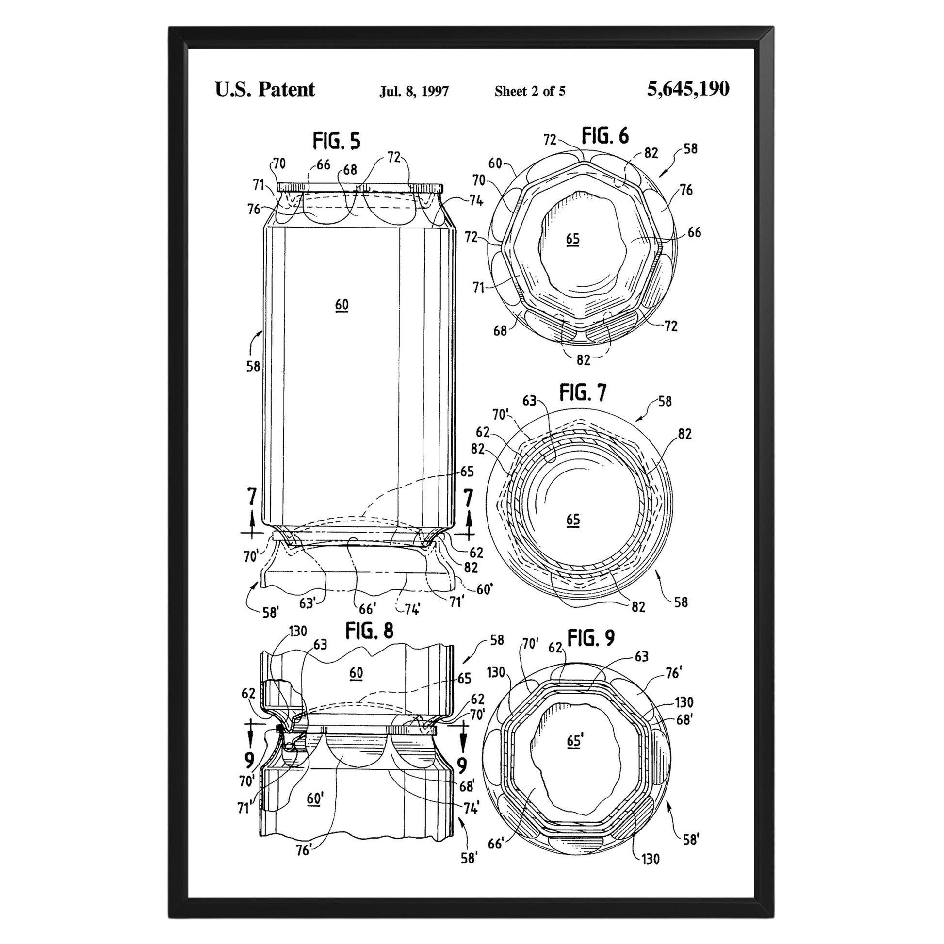 Beer Can 1997 Patent Poster - GroovyGrove