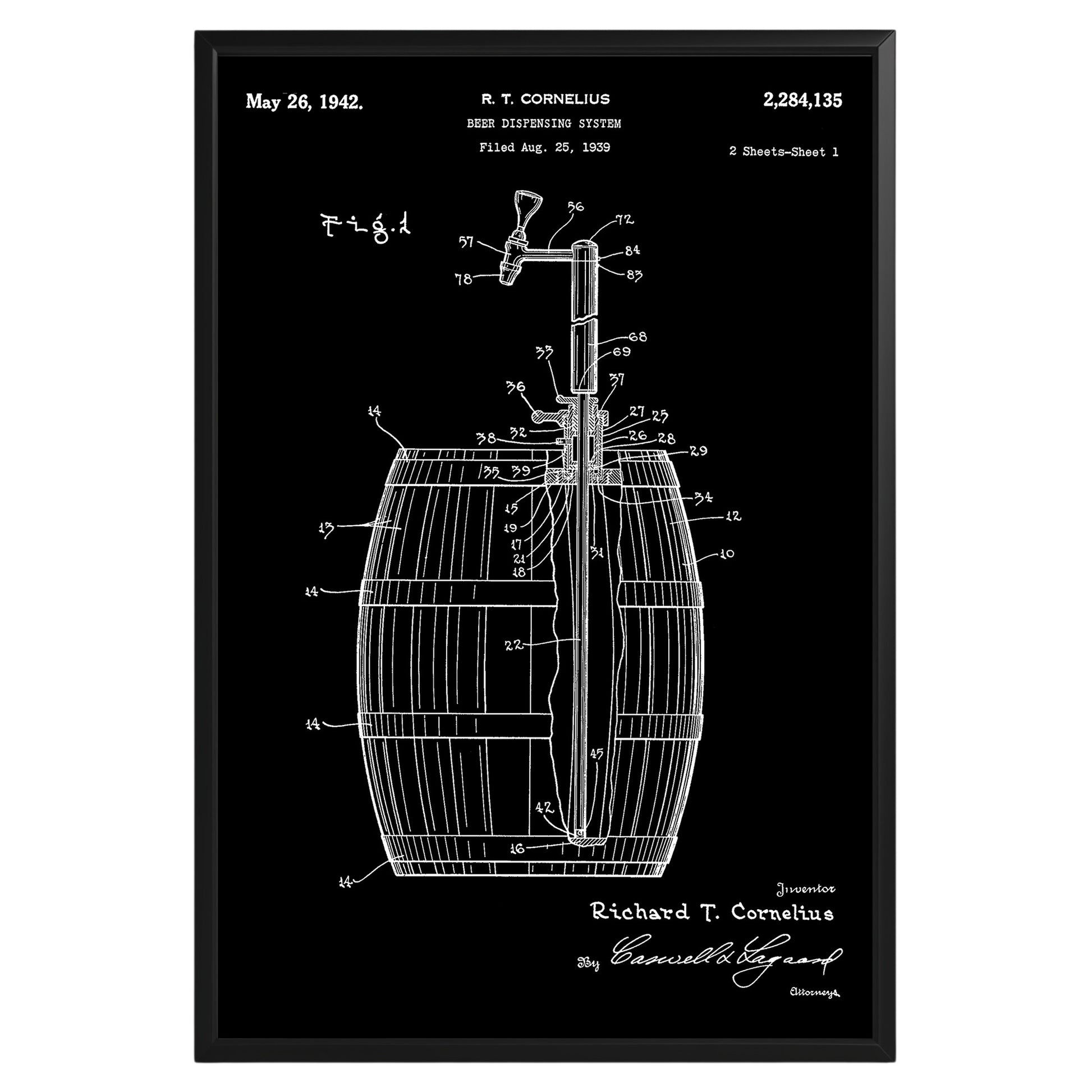 Beer Dispensing System 1942 Patent Poster - GroovyGrove