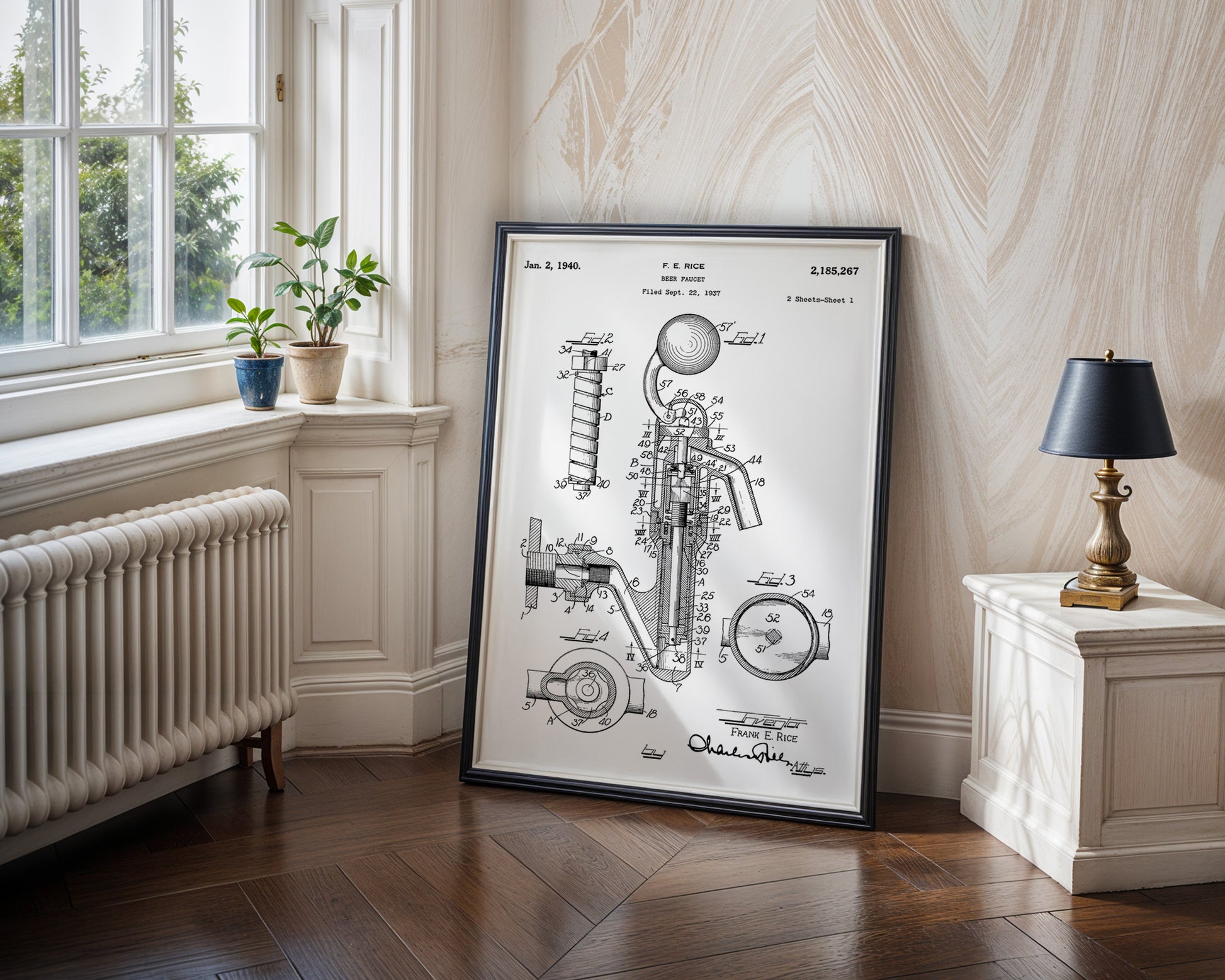 Beer Faucet 1940 Patent Poster - GroovyGrove