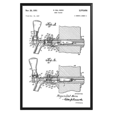 Beer Faucet 1951 Patent Poster - GroovyGrove