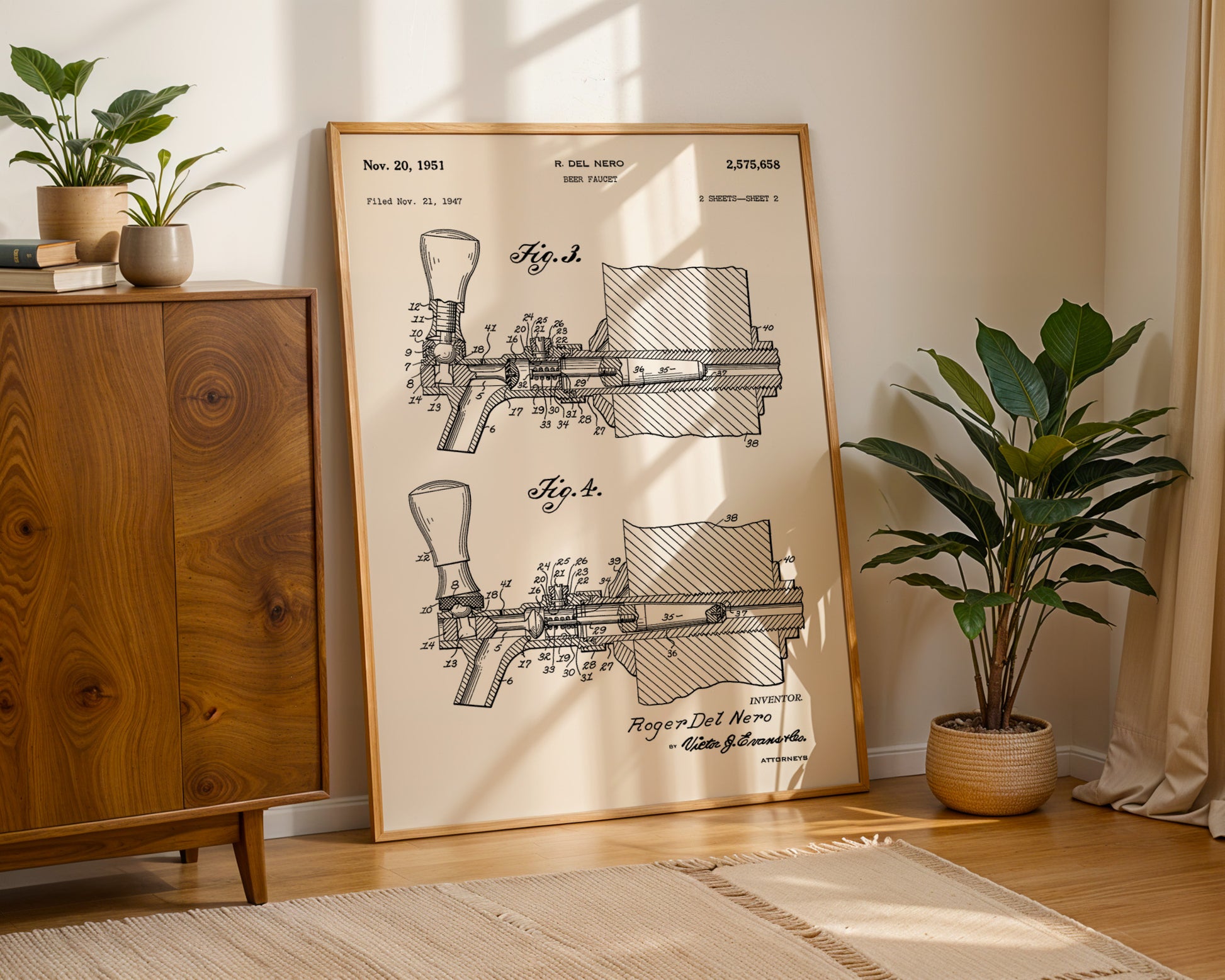 Beer Faucet 1951 Patent Poster - GroovyGrove