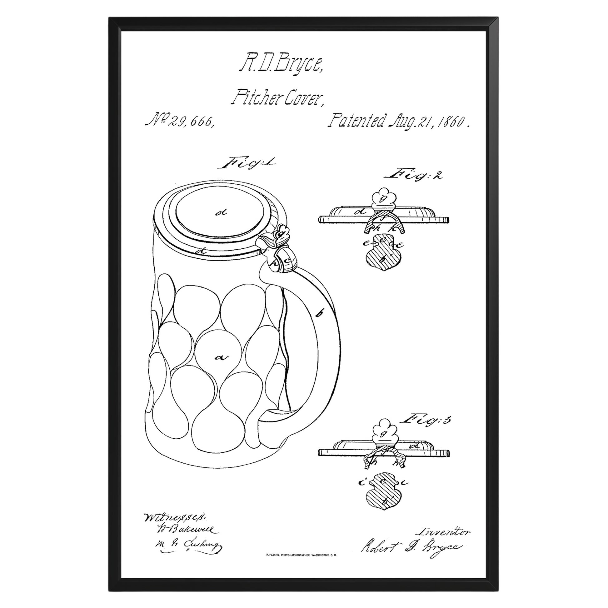 Beer Mug 1860 Patent Poster - GroovyGrove