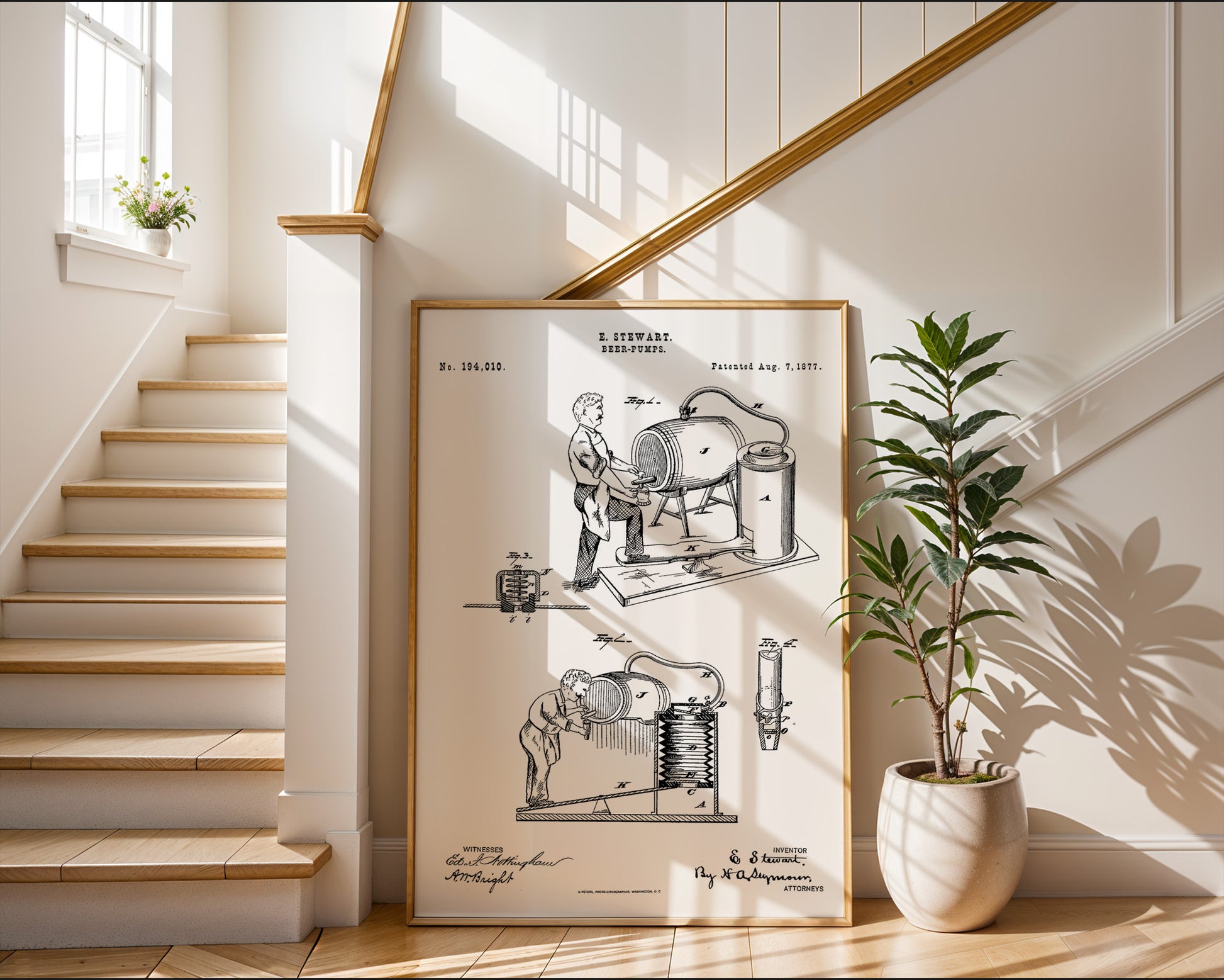 Beer Pumps 1877 Patent Poster - GroovyGrove