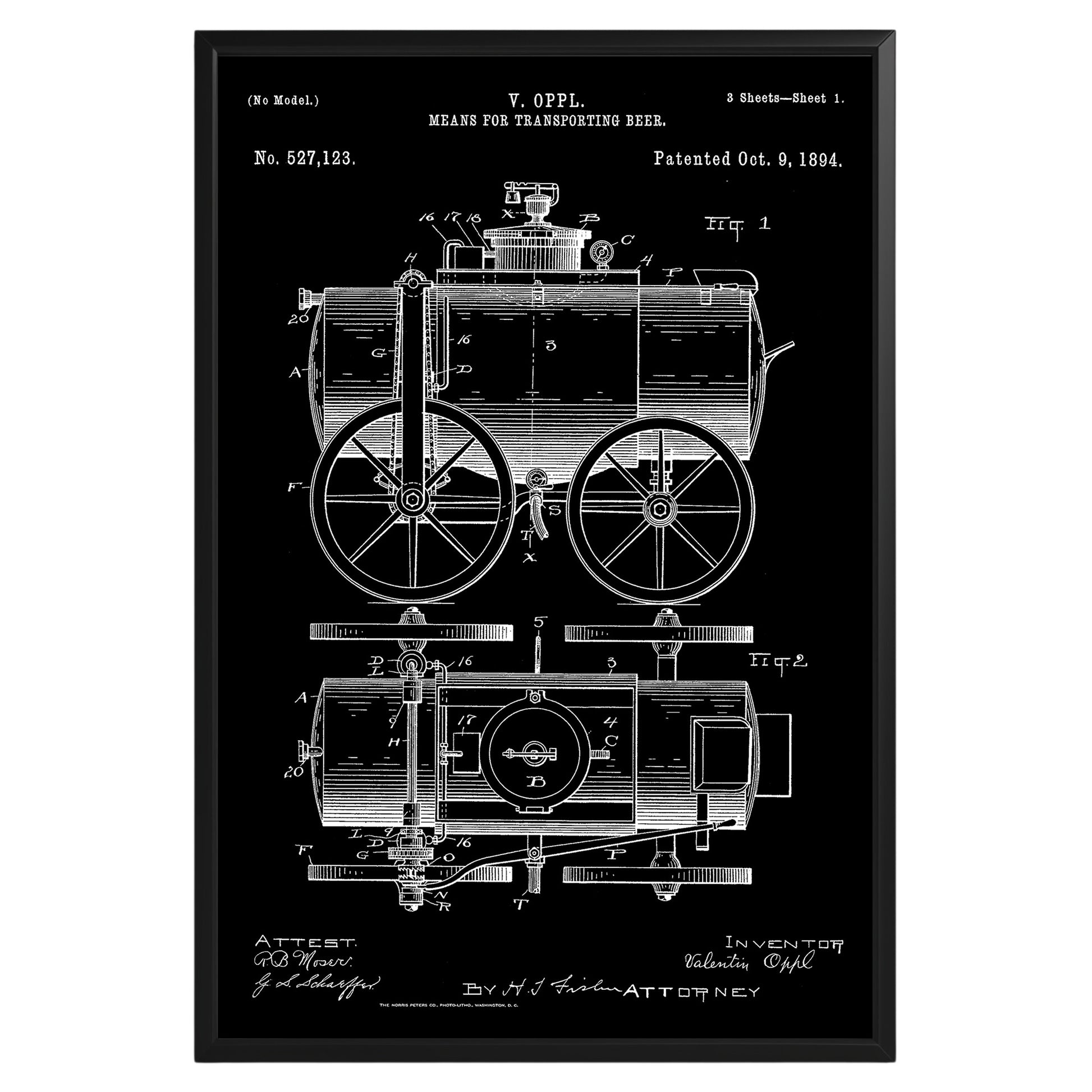 Beer Tank 1894 Patent Poster - GroovyGrove