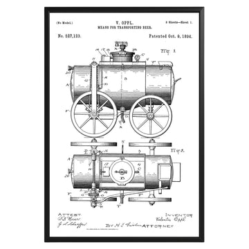 Beer Tank 1894 Patent Poster - GroovyGrove