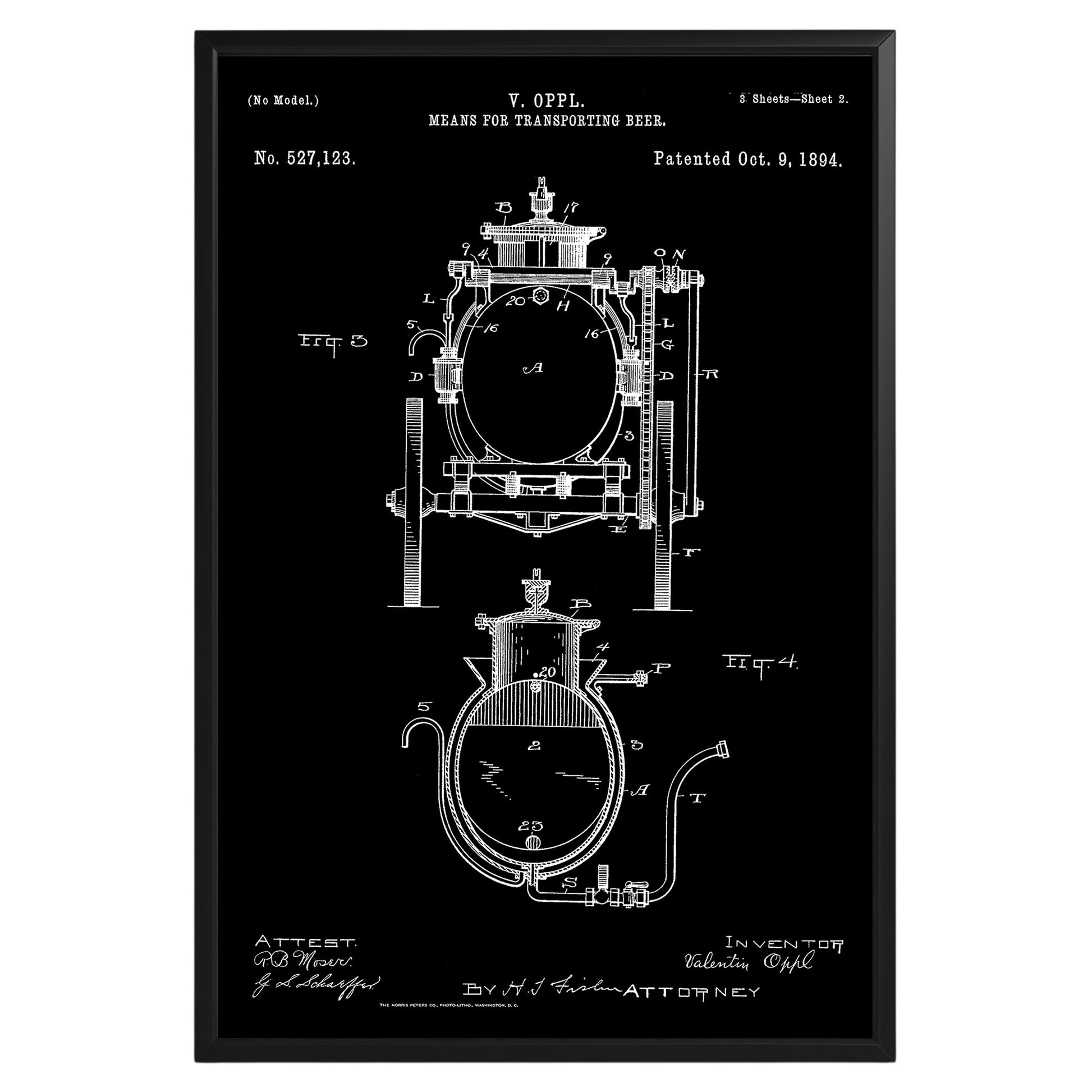 Beer Tank 1894 Patent Poster - GroovyGrove