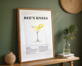 Bees Knees Cocktail Recipe Poster - GroovyGrove