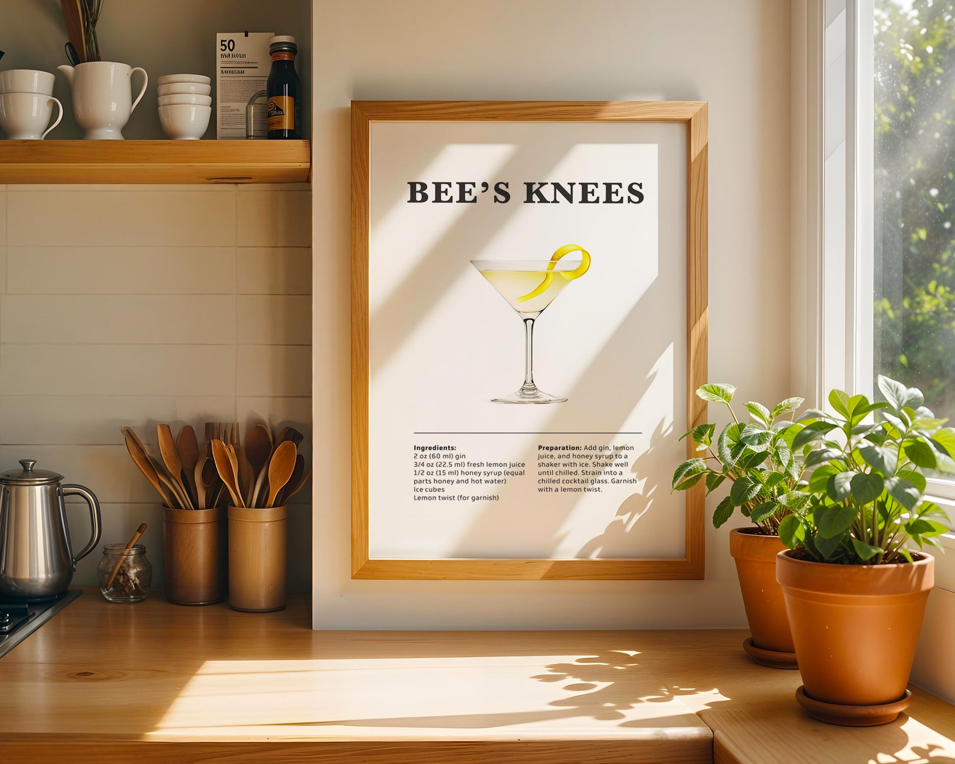 Bees Knees Cocktail Recipe Poster - GroovyGrove