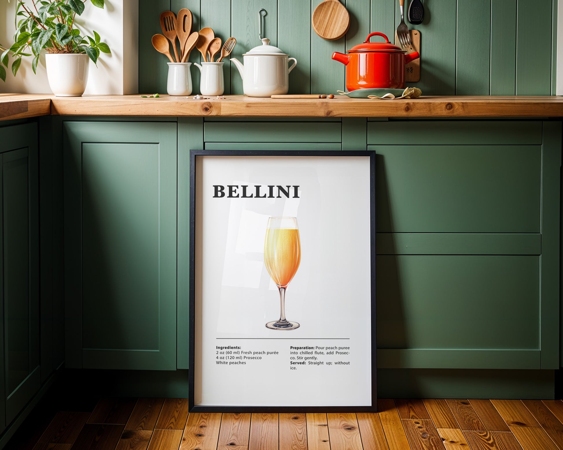 Belllini Cocktail Recipe Poster - GroovyGrove