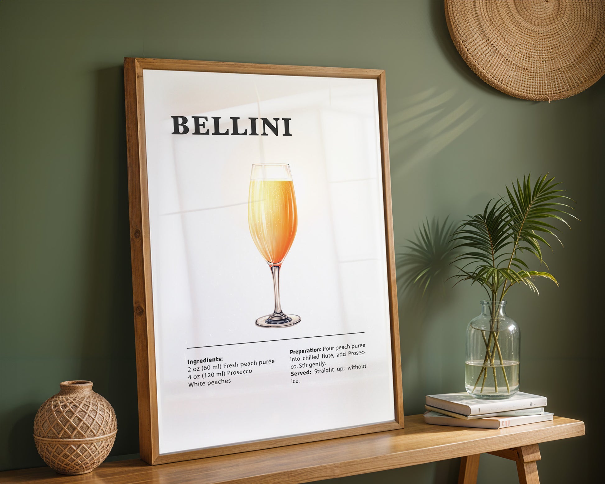 Belllini Cocktail Recipe Poster - GroovyGrove