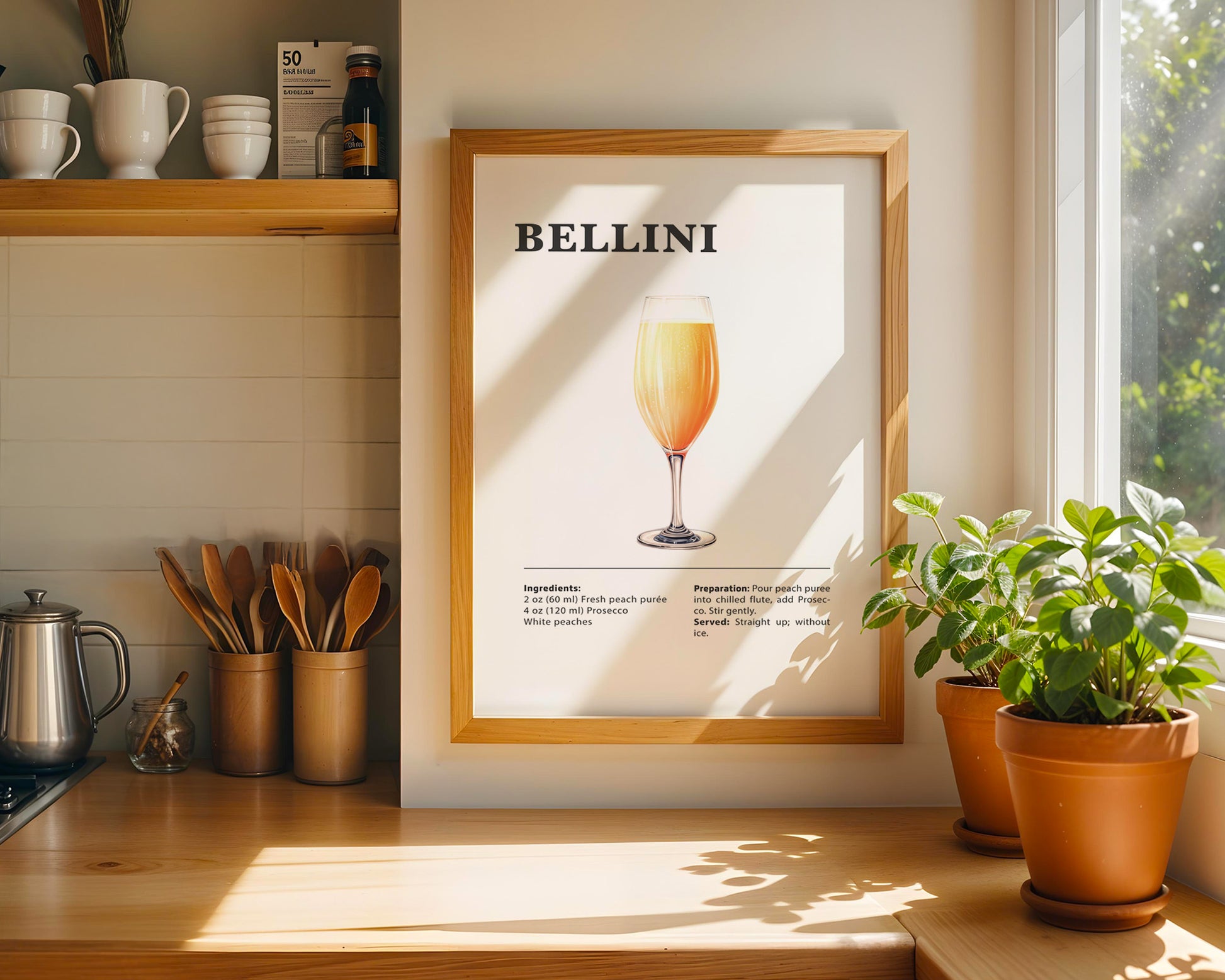 Belllini Cocktail Recipe Poster - GroovyGrove