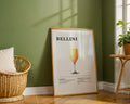 Belllini Cocktail Recipe Poster - GroovyGrove