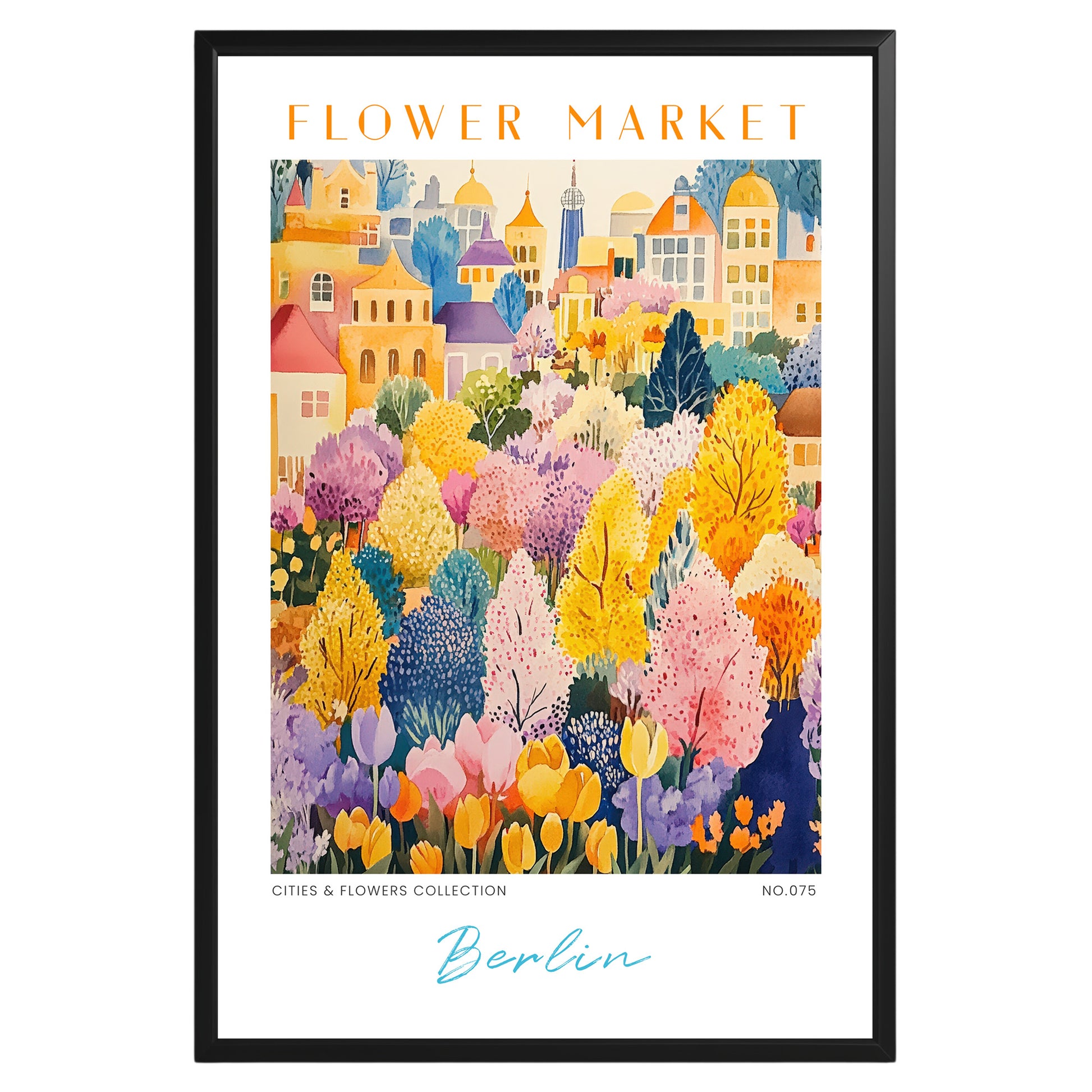 Berlin Germany Flower Market Poster - GroovyGrove