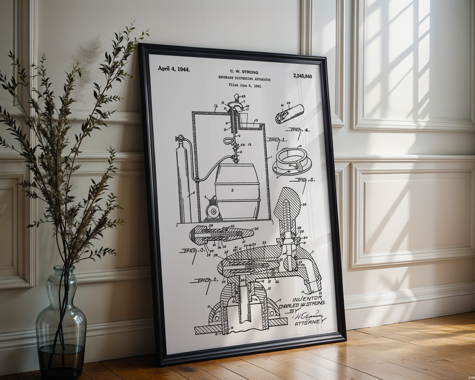 Beverage Dispensing Apparatus 1944 Patent Poster - GroovyGrove