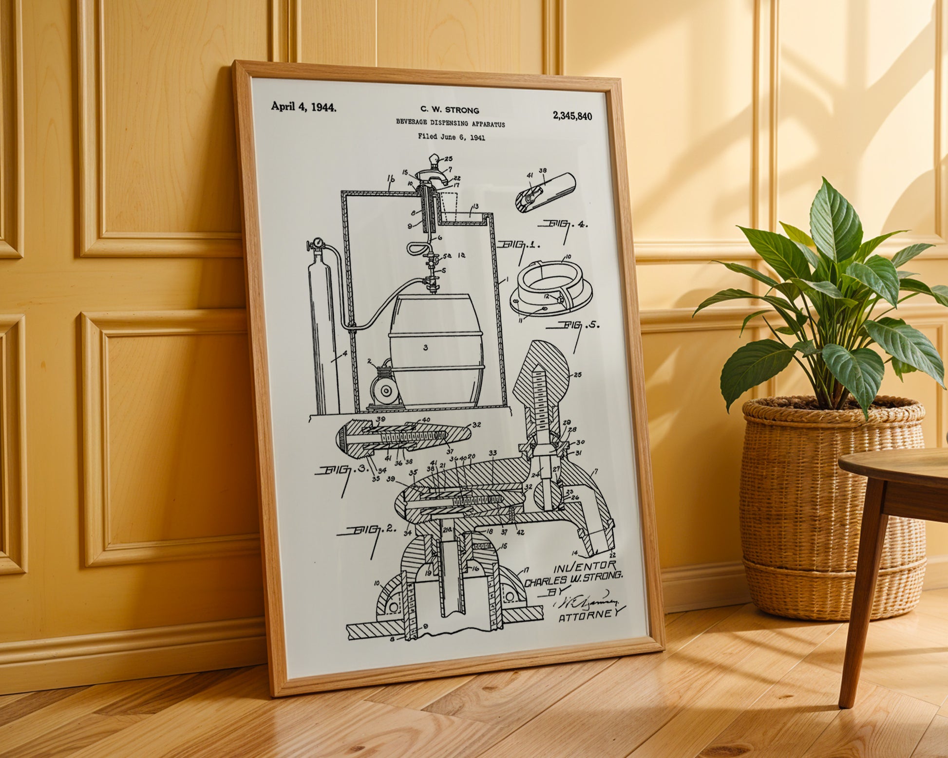 Beverage Dispensing Apparatus 1944 Patent Poster - GroovyGrove