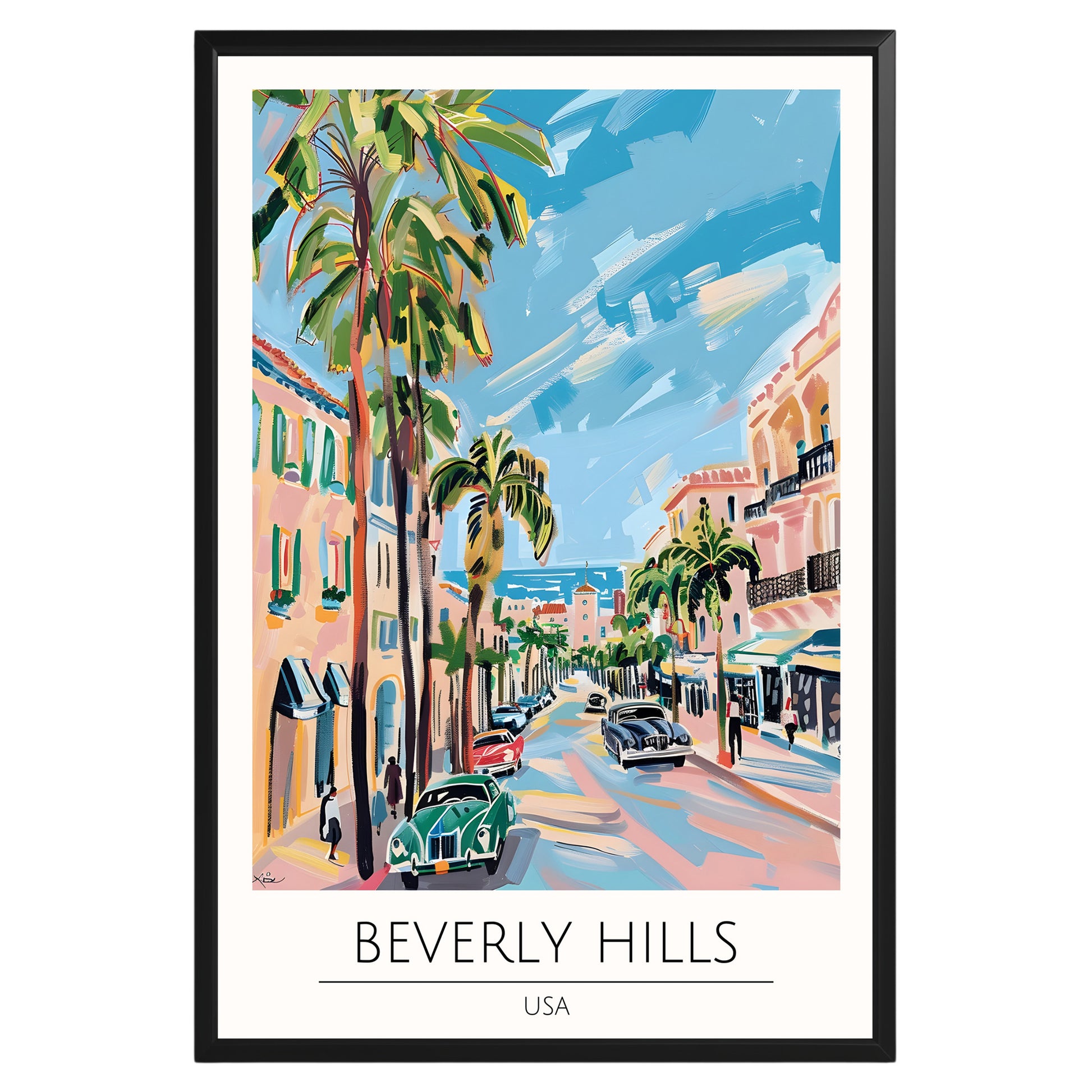 Beverly Hill California Travel Poster - GroovyGrove