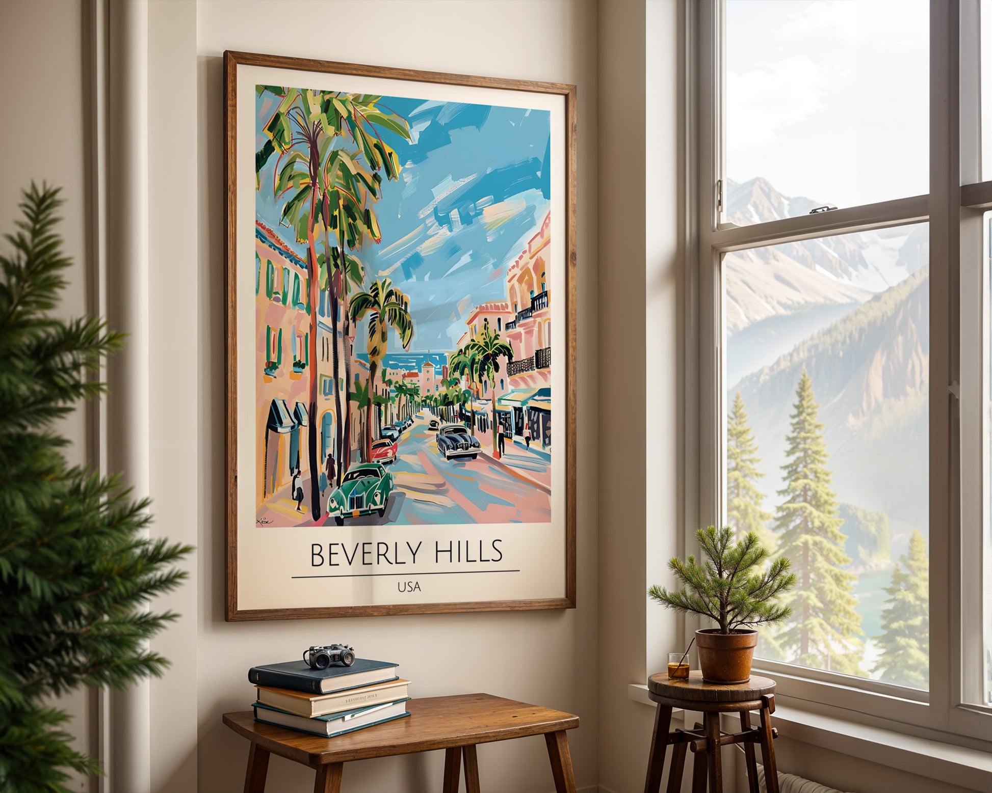 Beverly Hill California Travel Poster - GroovyGrove