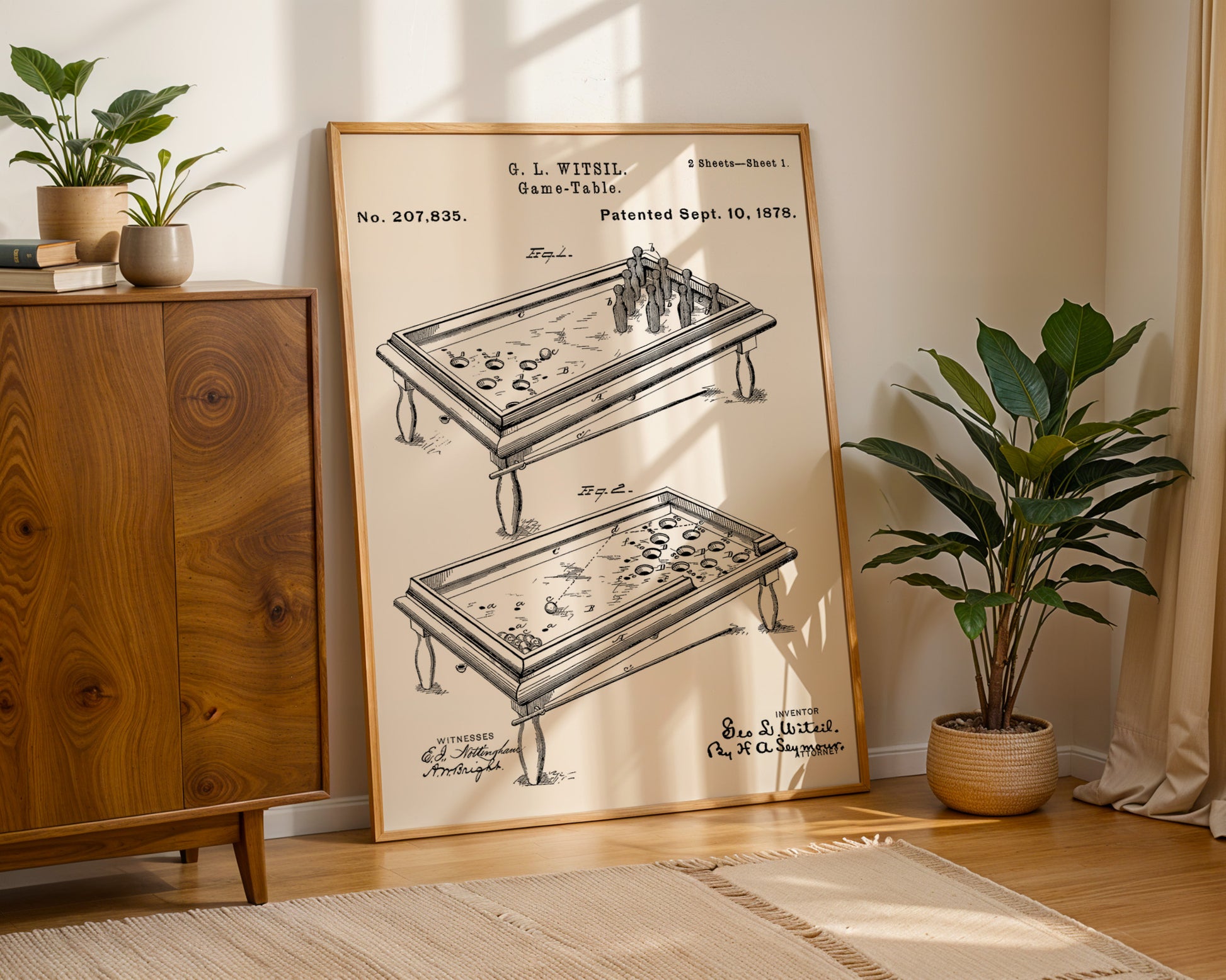 Billard Game Table 1878 Patent Poster - GroovyGrove