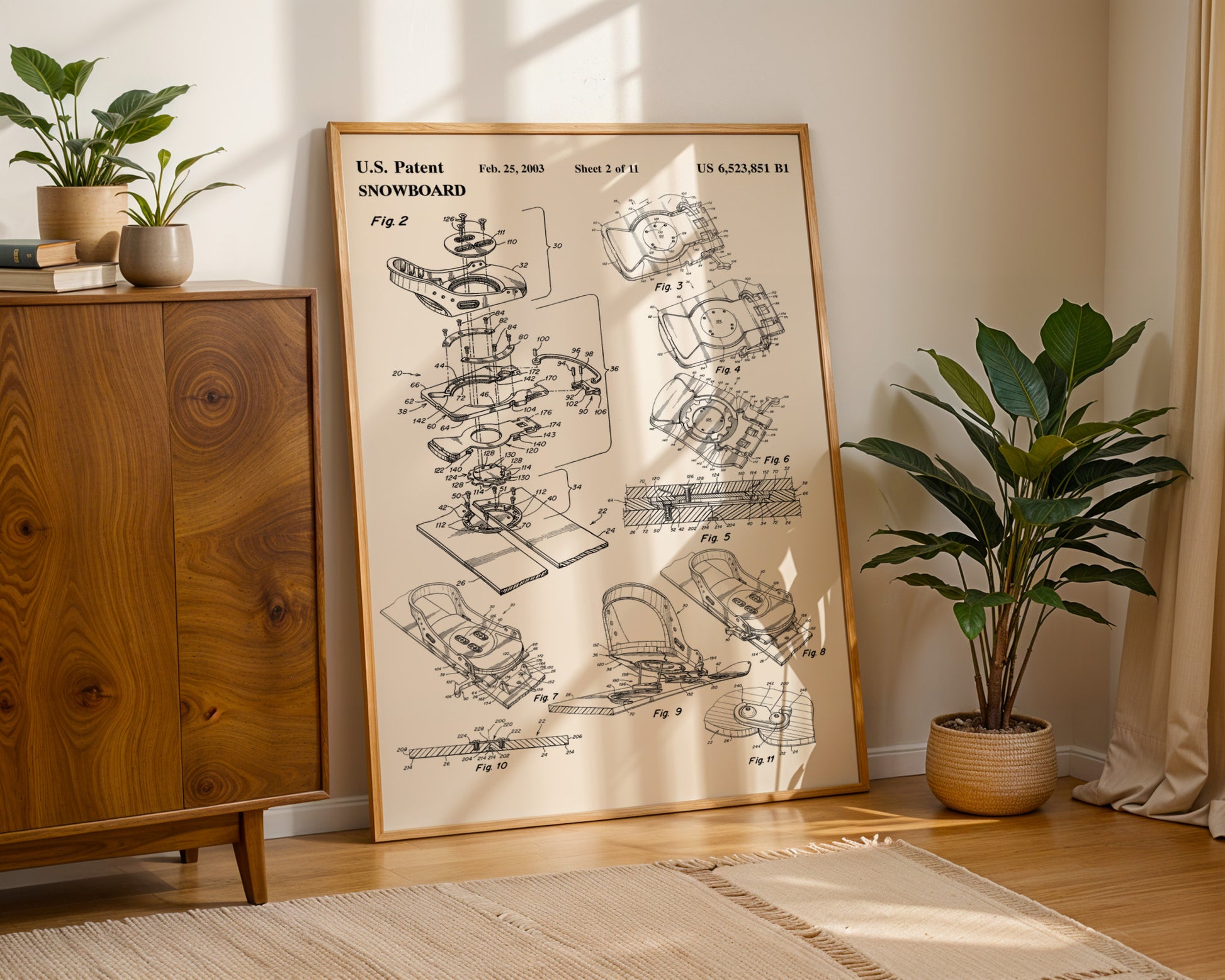 Binding Mechanism For Snowboard 2003 Patent Poster - GroovyGrove