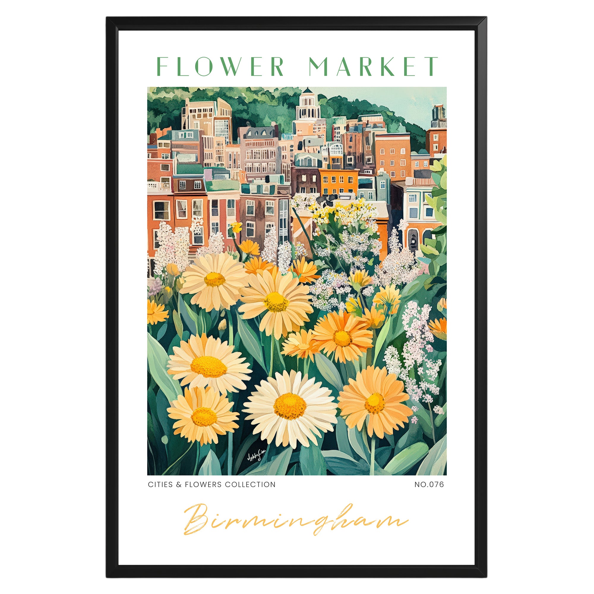 Birmingham England Flower Market Poster - GroovyGrove