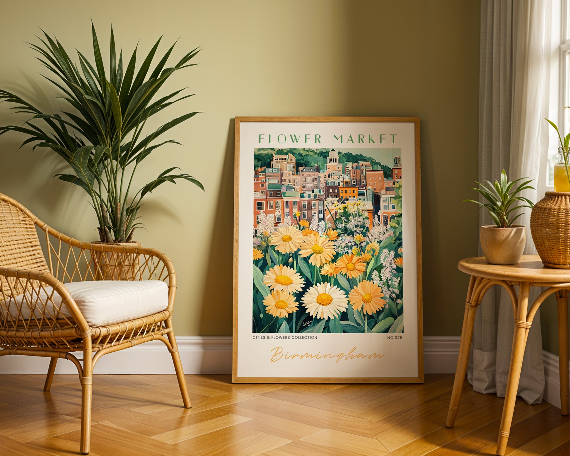 Birmingham England Flower Market Poster - GroovyGrove