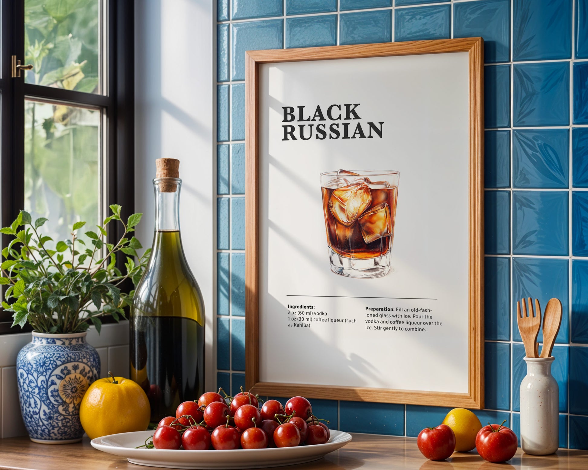 Black Russian Cocktail Recipe Poster - GroovyGrove