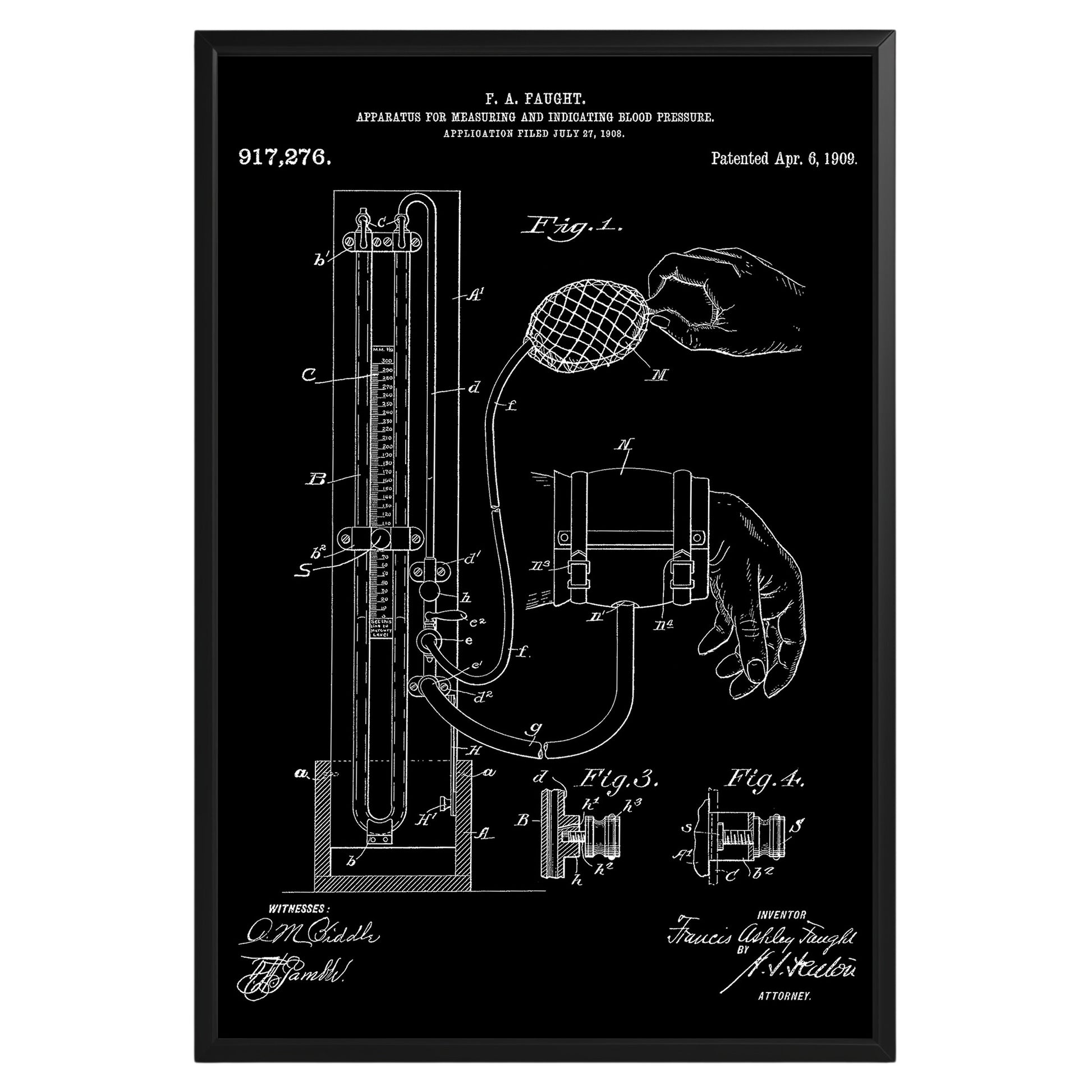 Blood Pressure Apparatus 1909 Patent Poster - GroovyGrove