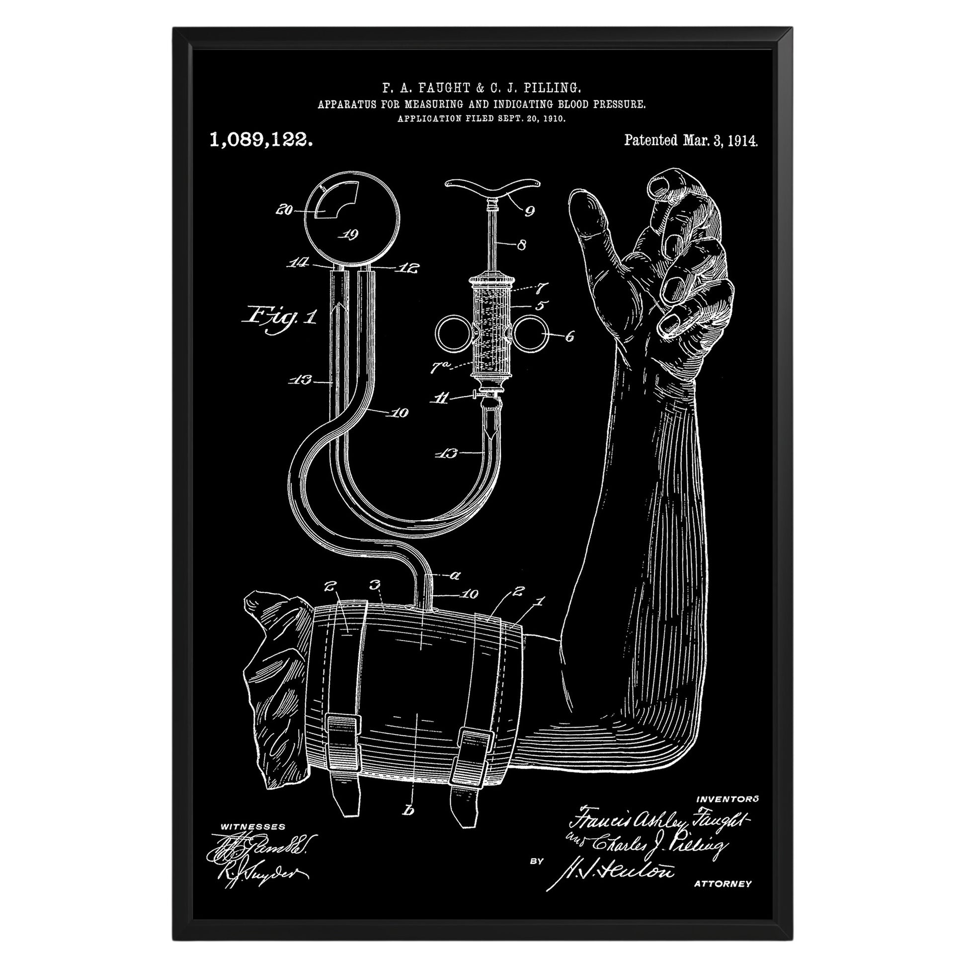 Blood Pressure Indicator 1914 Patent Poster - GroovyGrove