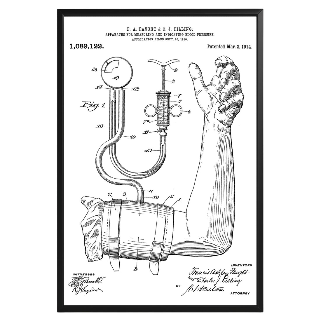 Blood Pressure Indicator 1914 Patent Poster - GroovyGrove