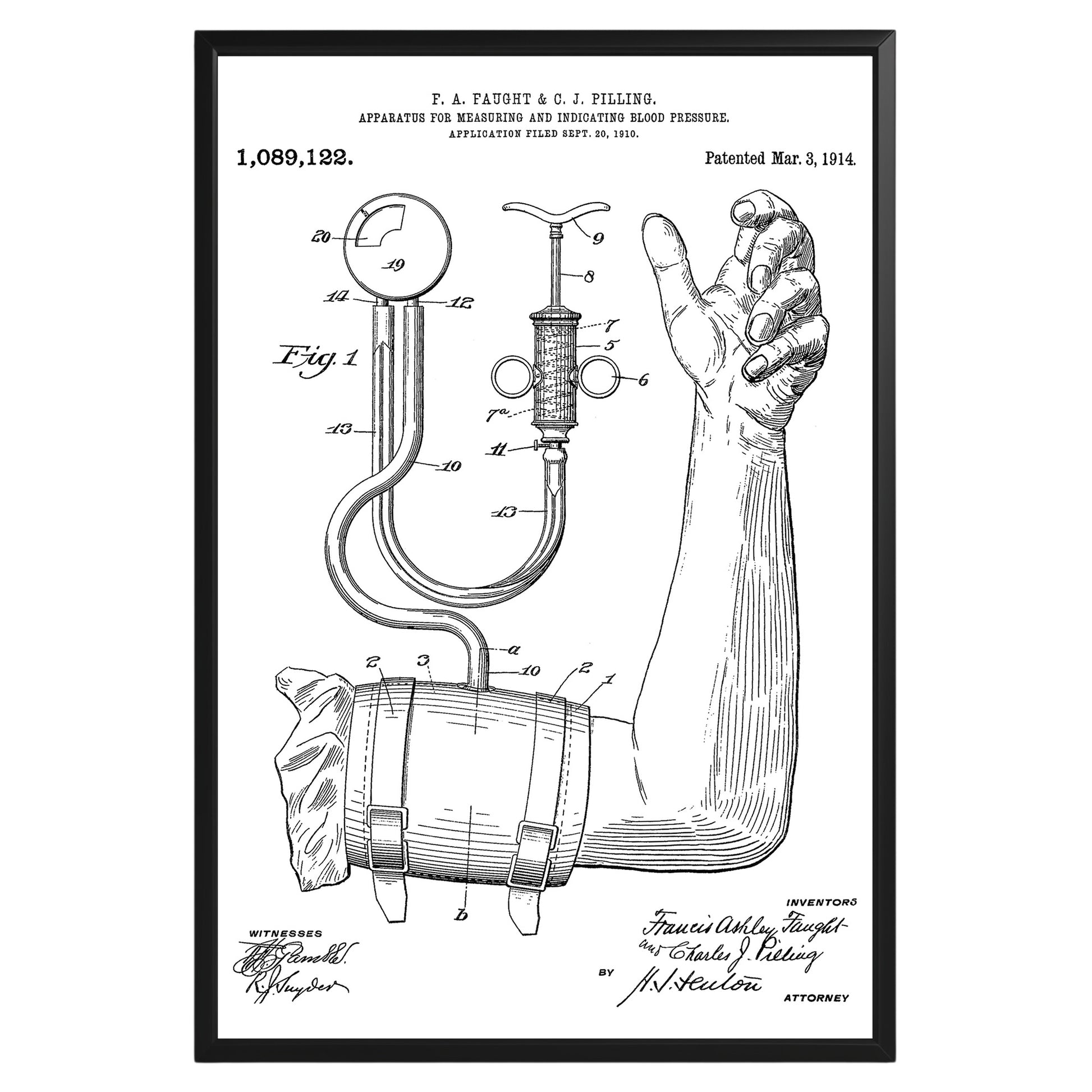 Blood Pressure Indicator 1914 Patent Poster - GroovyGrove