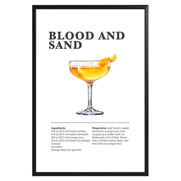 Blood & Sand Cocktail Recipe Poster - GroovyGrove