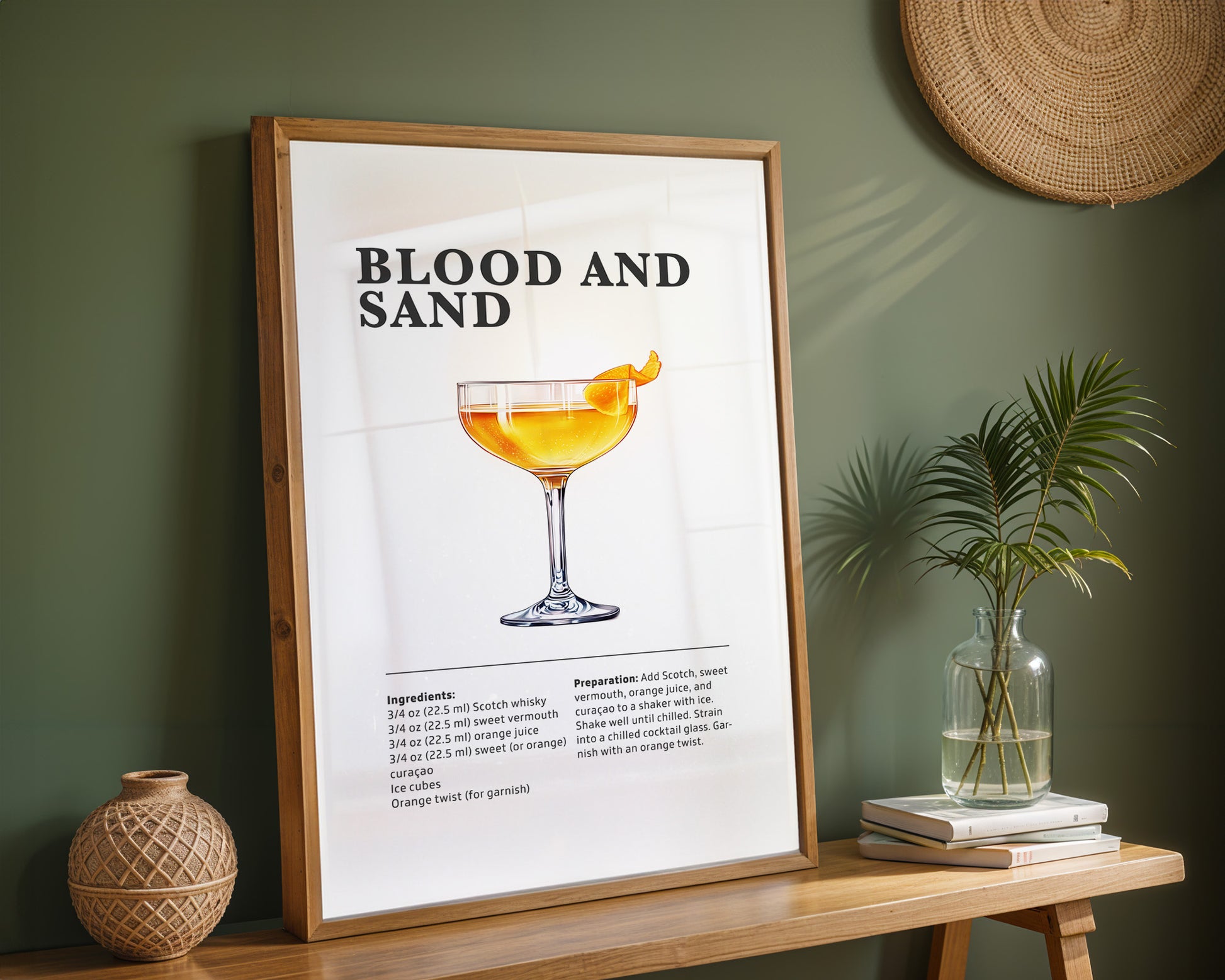 Blood & Sand Cocktail Recipe Poster - GroovyGrove