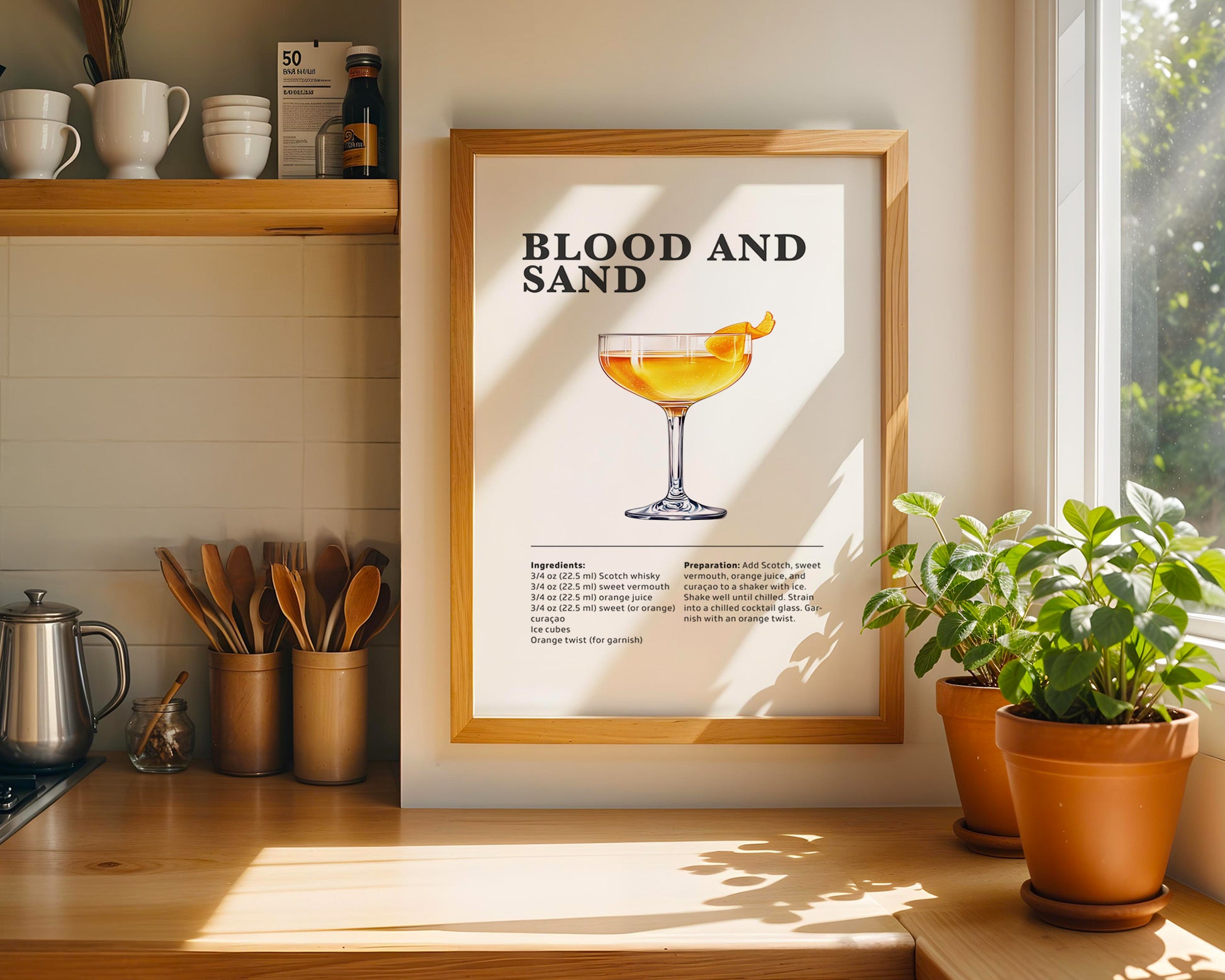 Blood & Sand Cocktail Recipe Poster - GroovyGrove