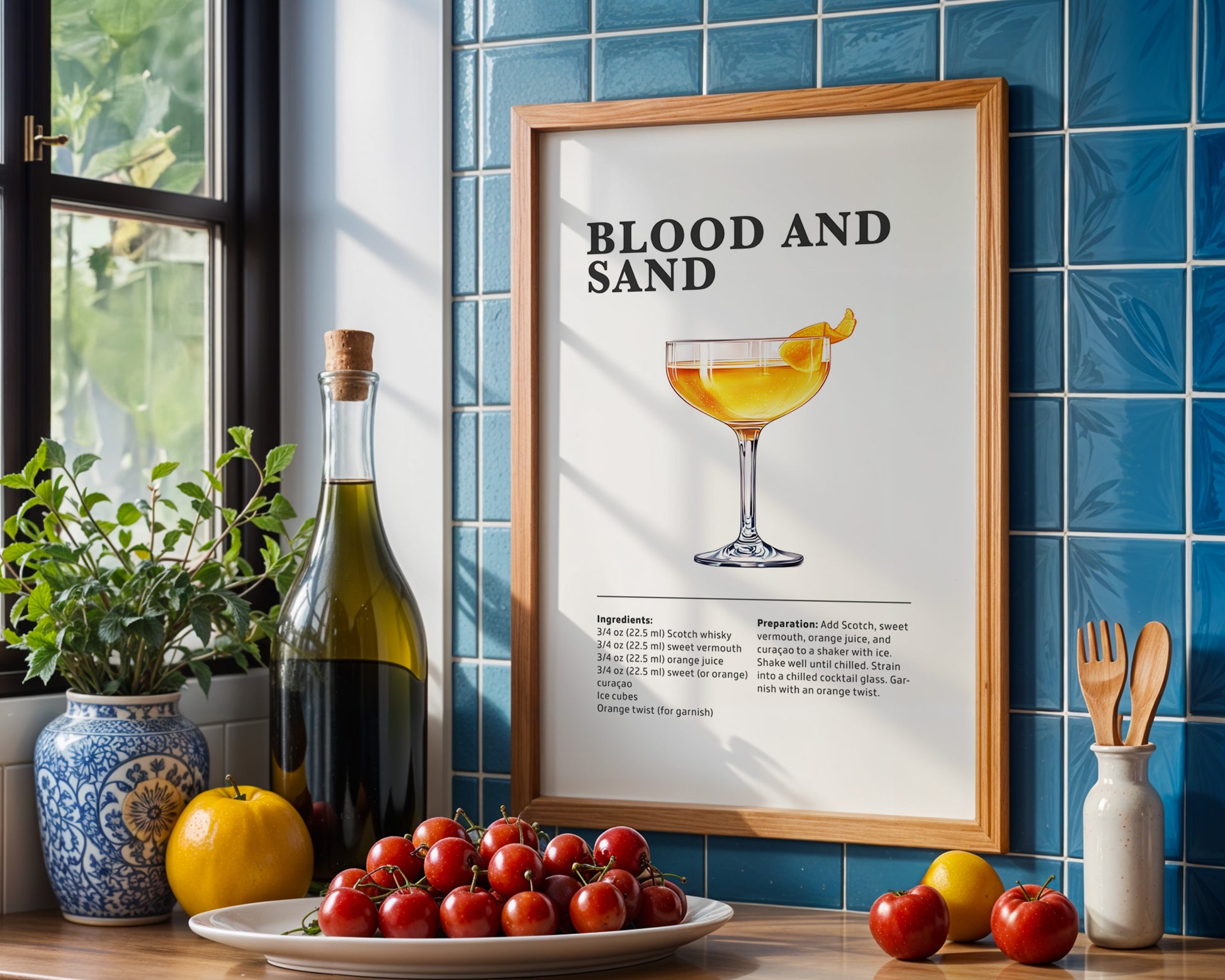 Blood & Sand Cocktail Recipe Poster - GroovyGrove