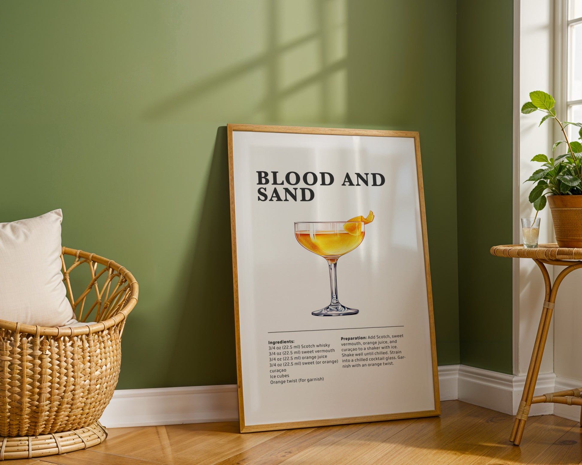 Blood & Sand Cocktail Recipe Poster - GroovyGrove